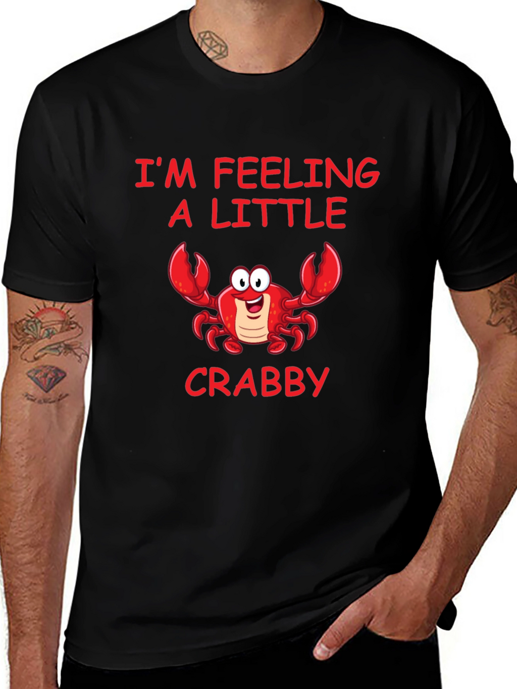 Feeling Crabby Graphic Tee - Black Cotton Shirt