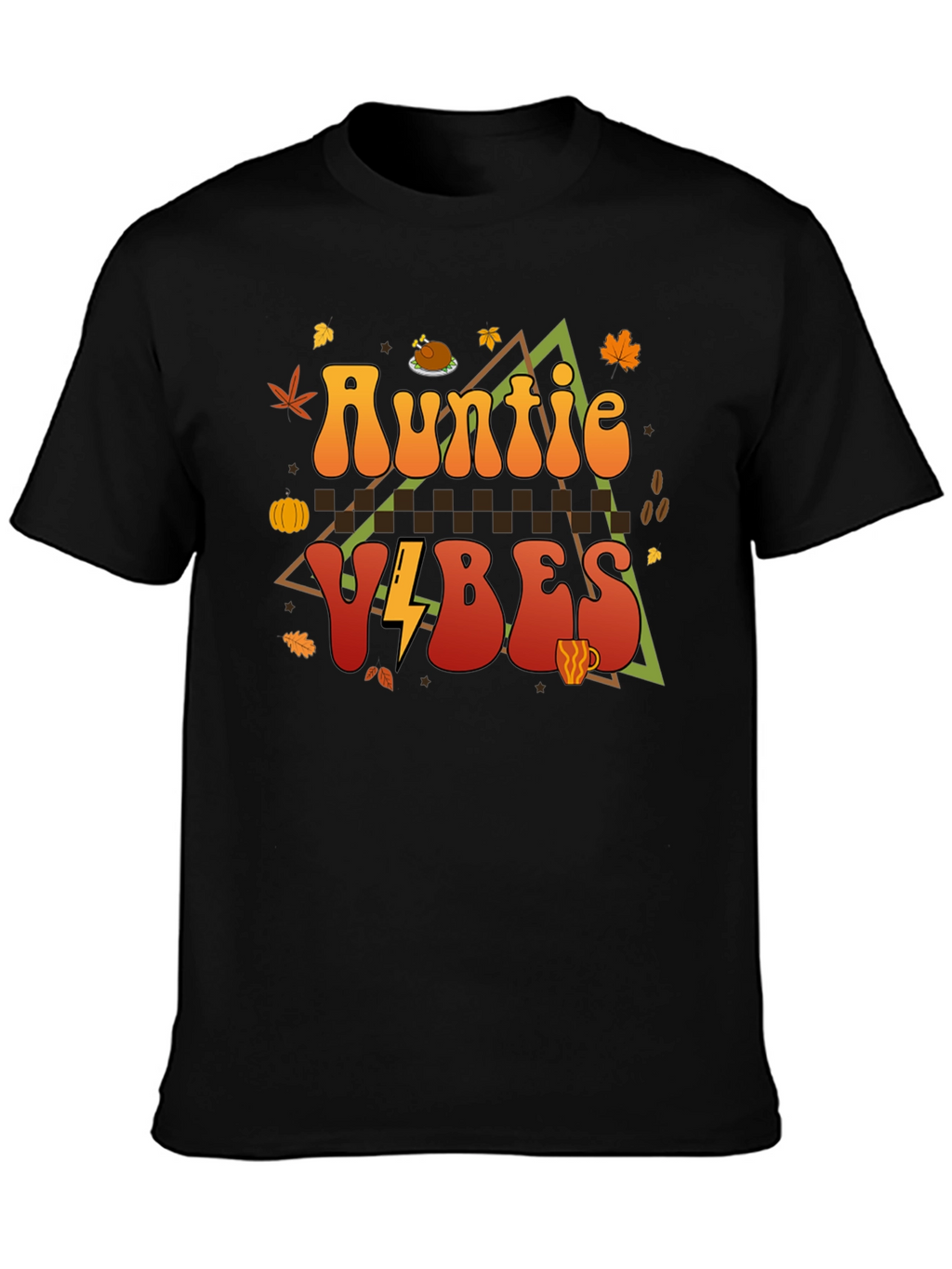 Auntie Vibes Thanksgiving Graphic T-Shirt