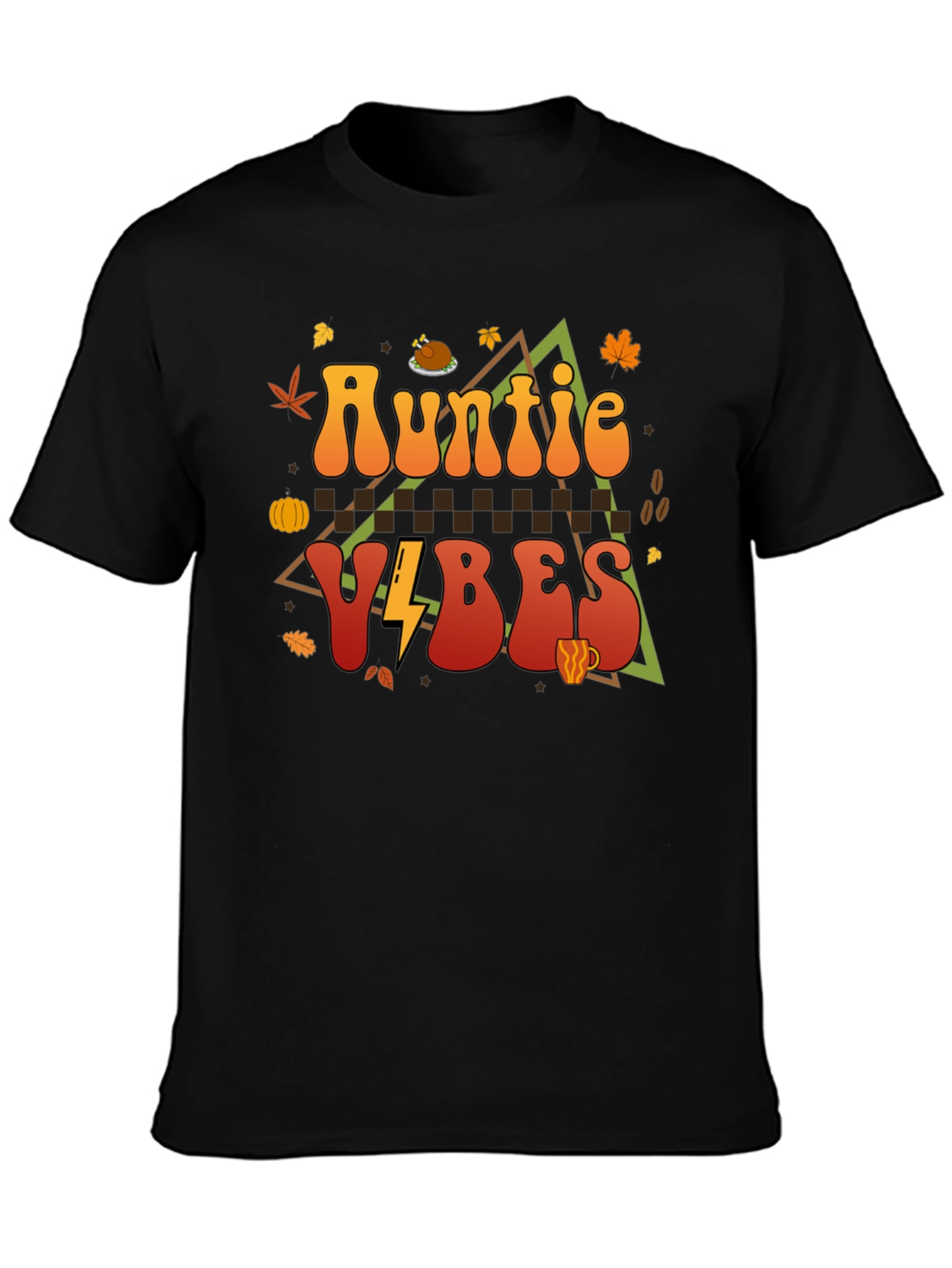 Auntie Vibes Thanksgiving Graphic T-Shirt