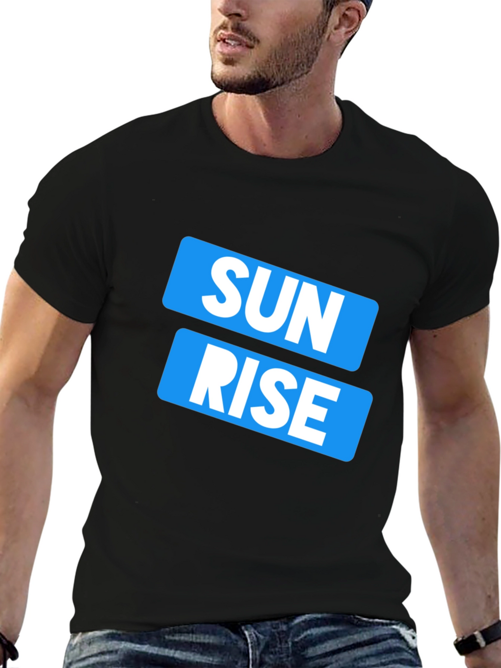 Sunrise Graphic Print Crew Neck Mens T-Shirt