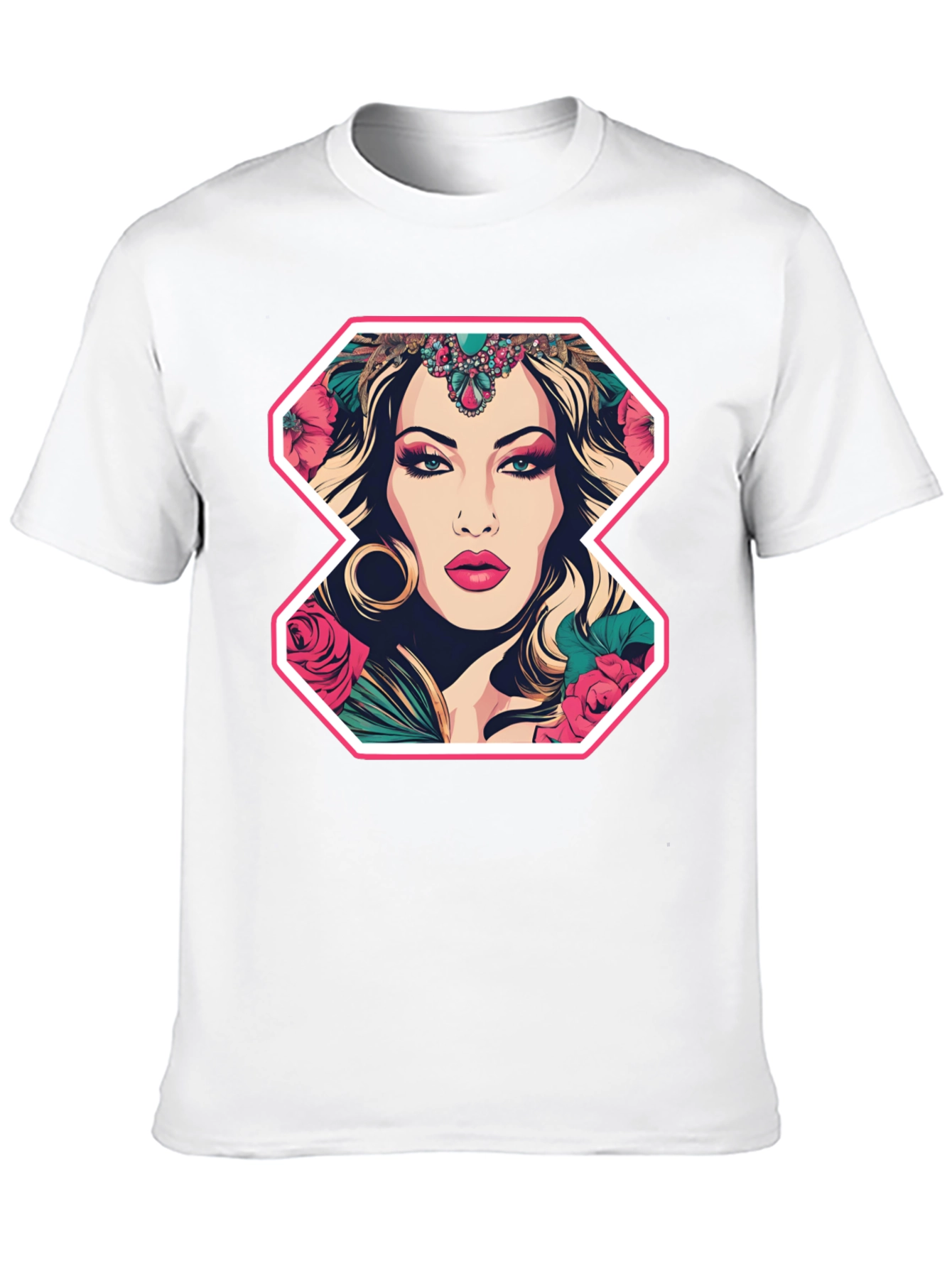 Floral Goddess Graphic Tee - Bold Fashion Statement
