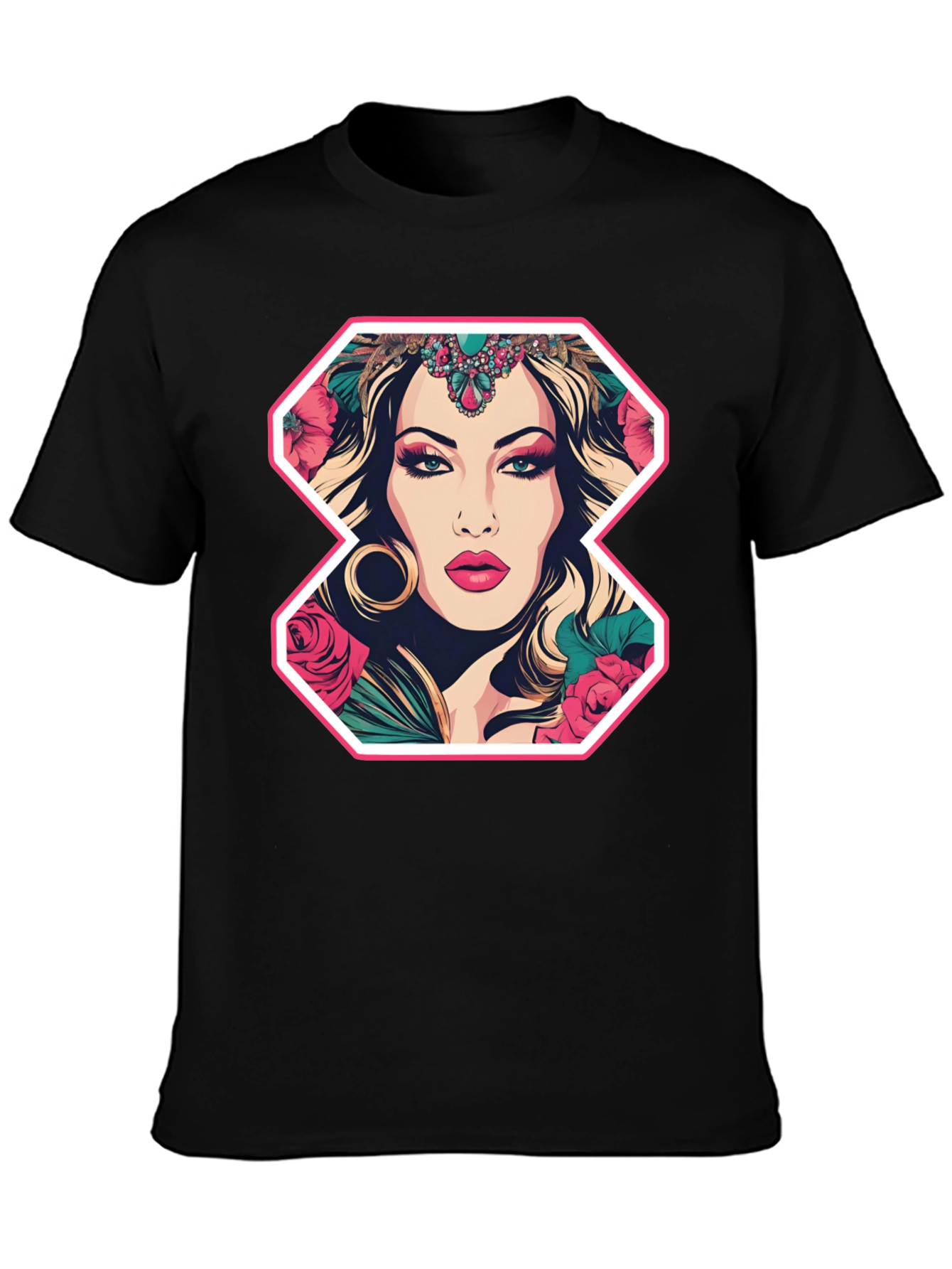 Floral Goddess Graphic Tee - Bold Fashion Statement
