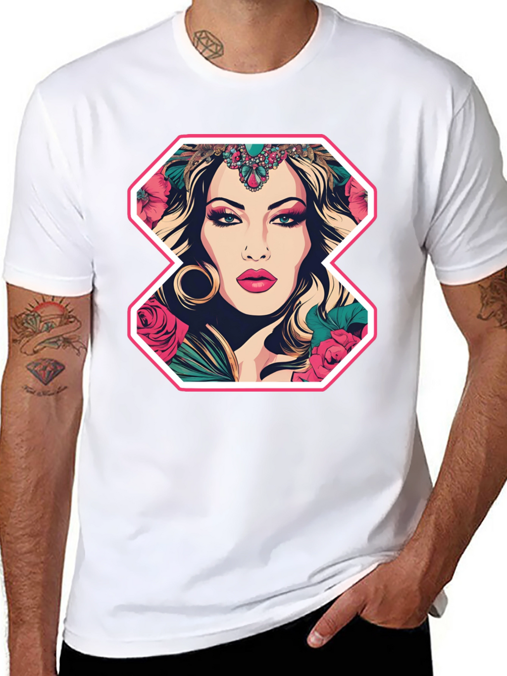 Floral Goddess Graphic Tee - Bold Fashion Statement
