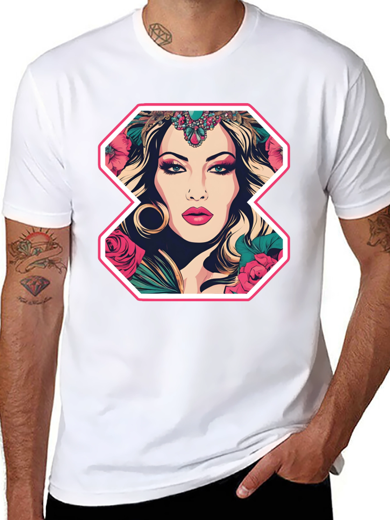 Floral Goddess Graphic Tee - Bold Fashion Statement
