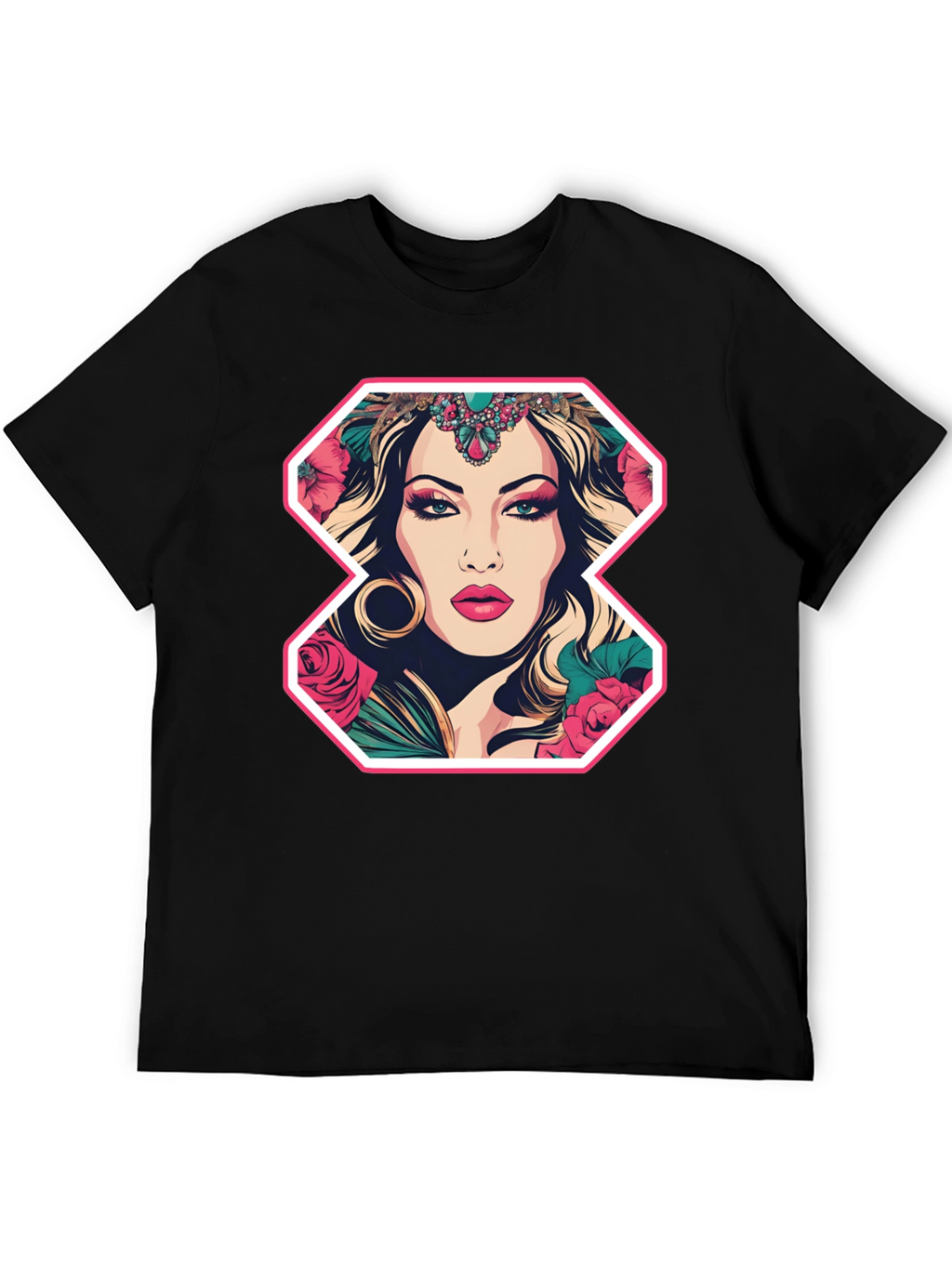 Floral Goddess Graphic Tee - Bold Fashion Statement
