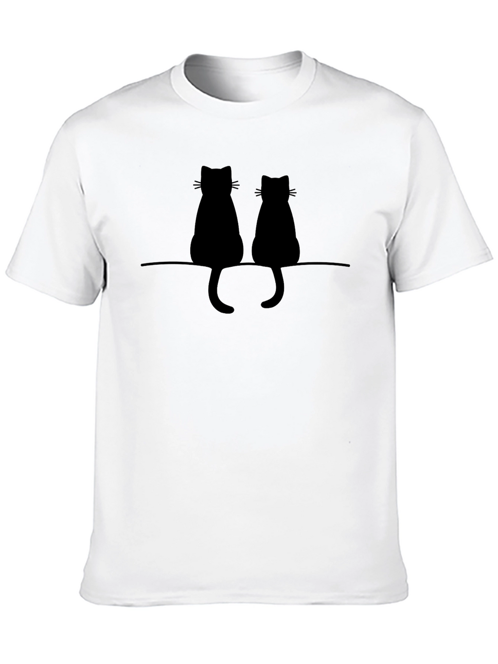 Cats On A Wire Black T-Shirt
