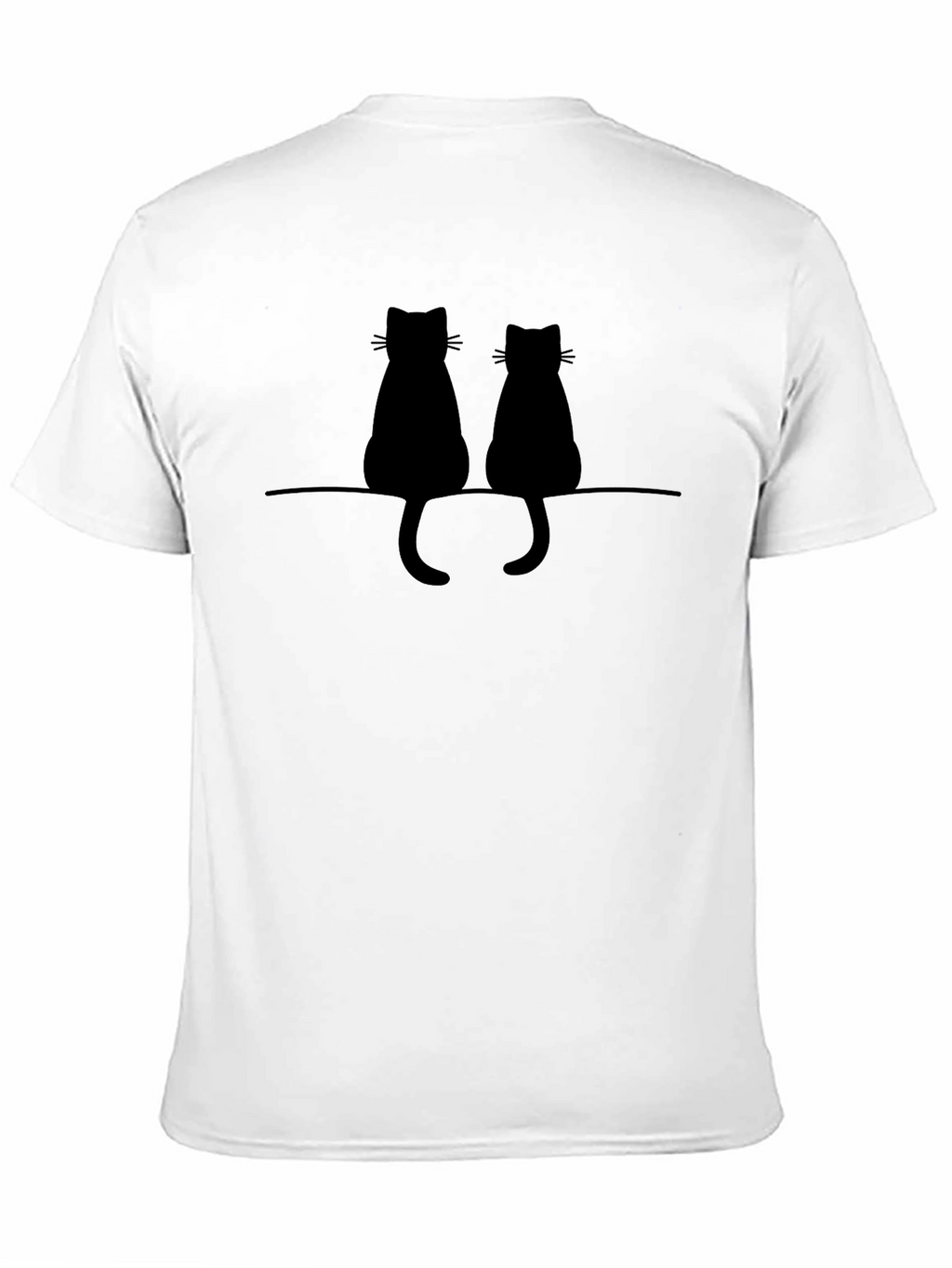Cats On A Wire Black T-Shirt