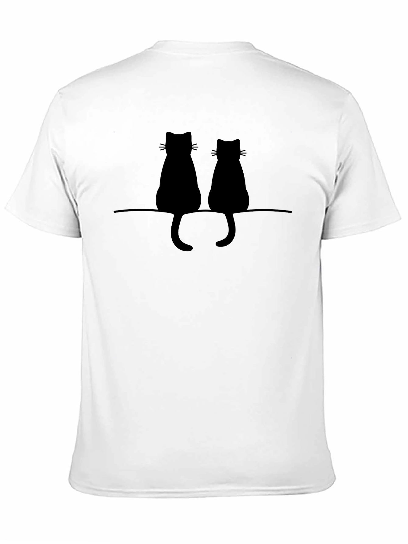 Cats On A Wire Black T-Shirt