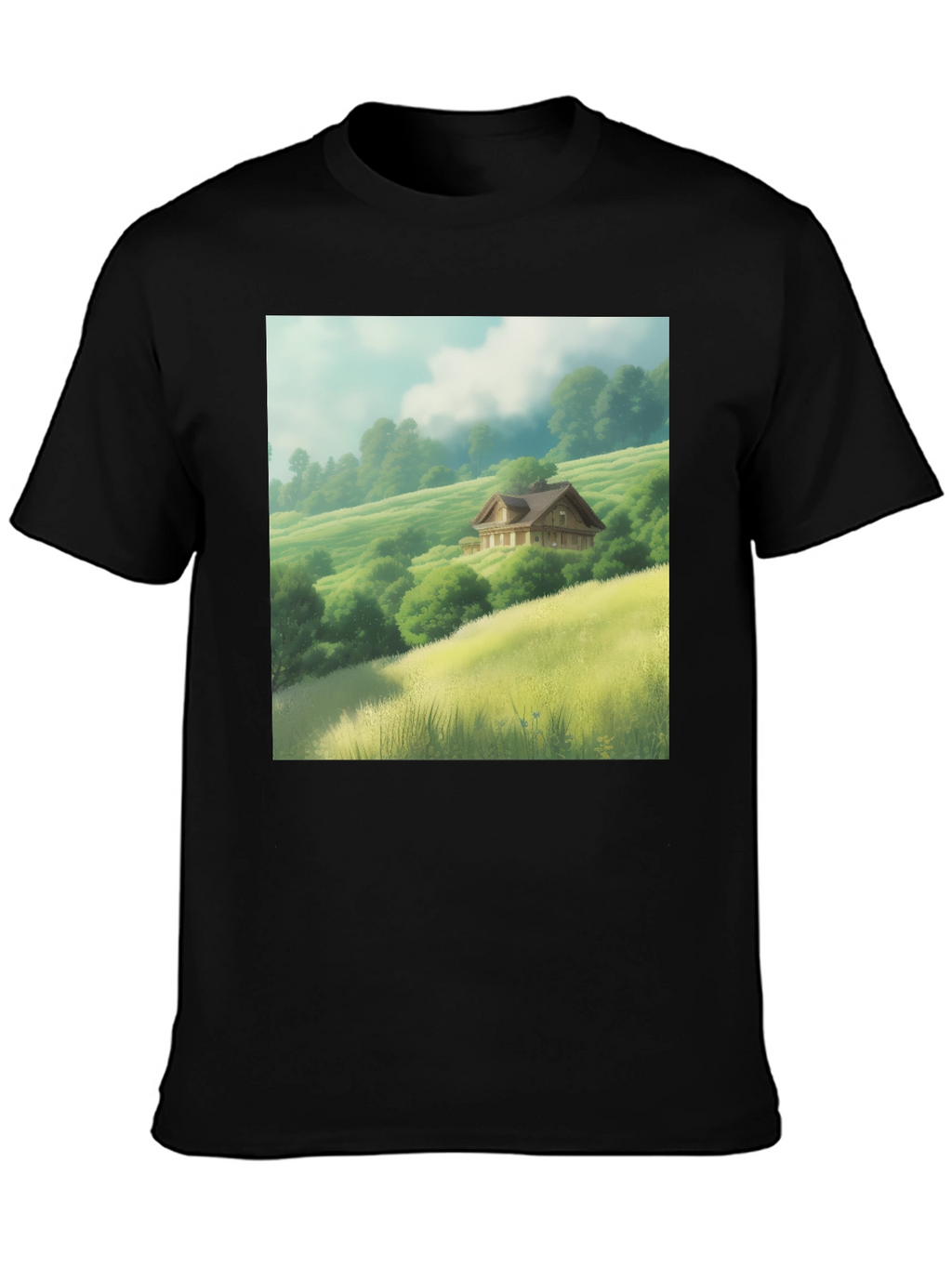 Scenic Valley House Graphic Tee - Nature Lover Shirt