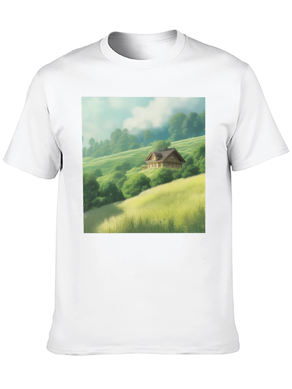 Scenic Valley House Graphic Tee - Nature Lover Shirt