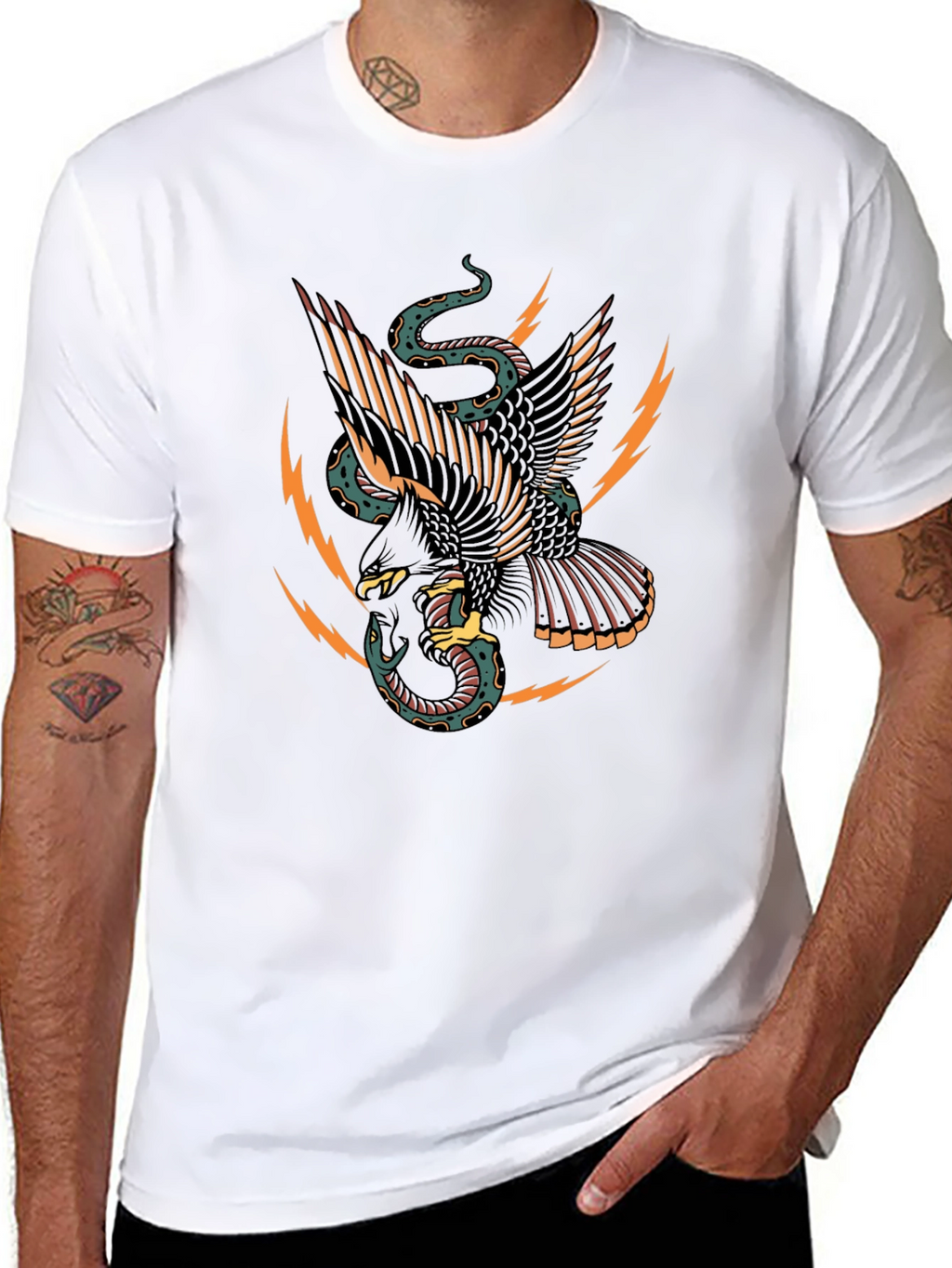 Eagle & Snake Graphic Black T-Shirt