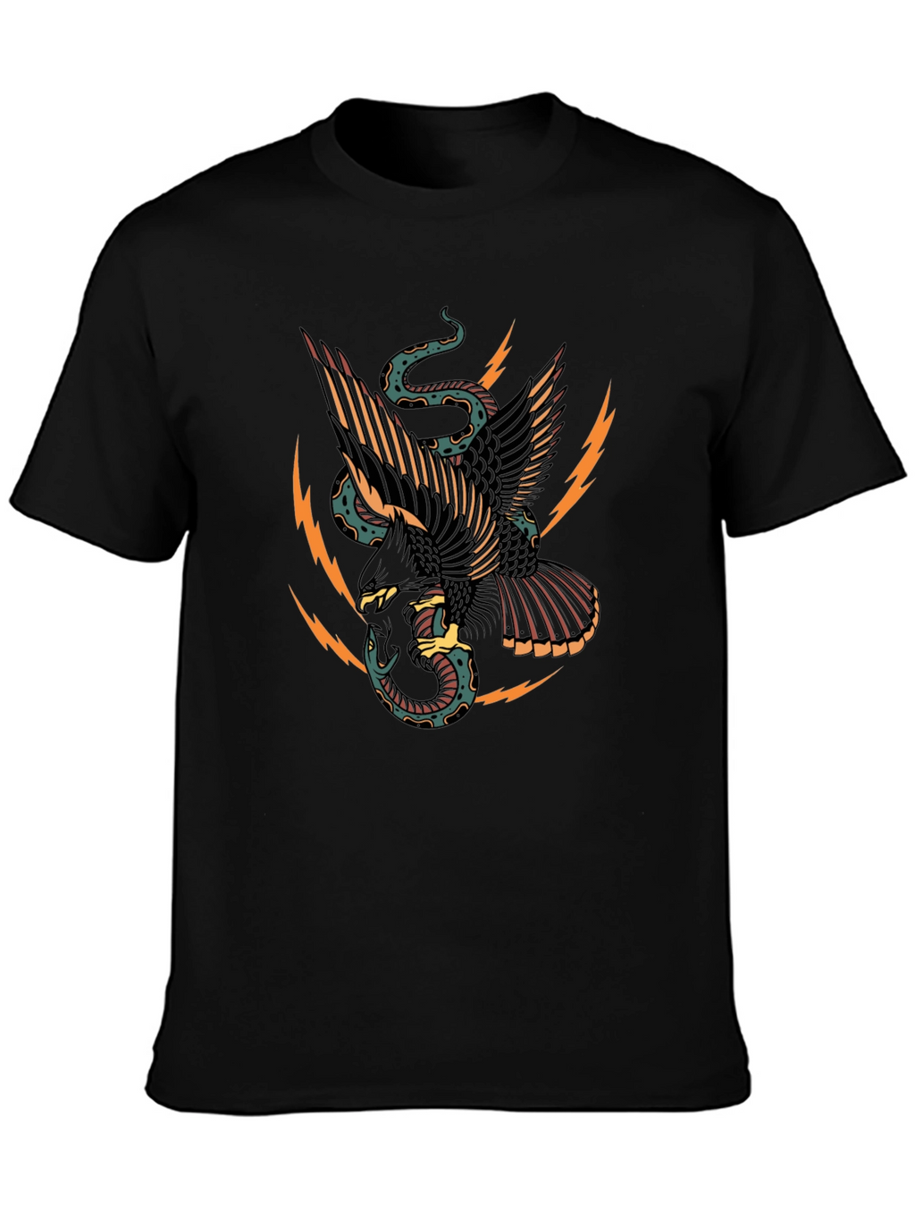 Eagle & Snake Graphic Black T-Shirt