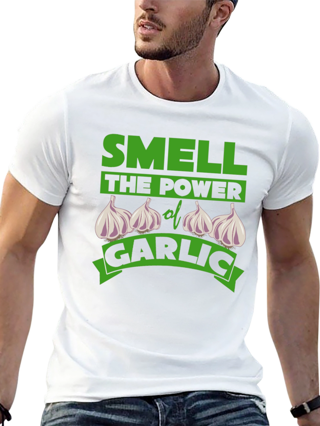 Smell the Power of Garlic Funny T-Shirt