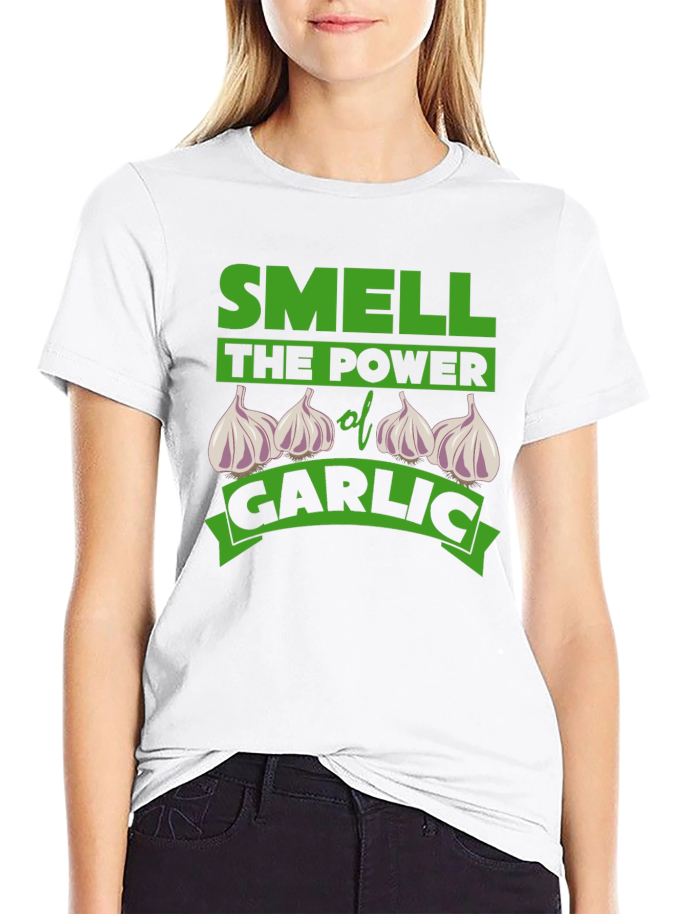 Smell the Power of Garlic Funny T-Shirt