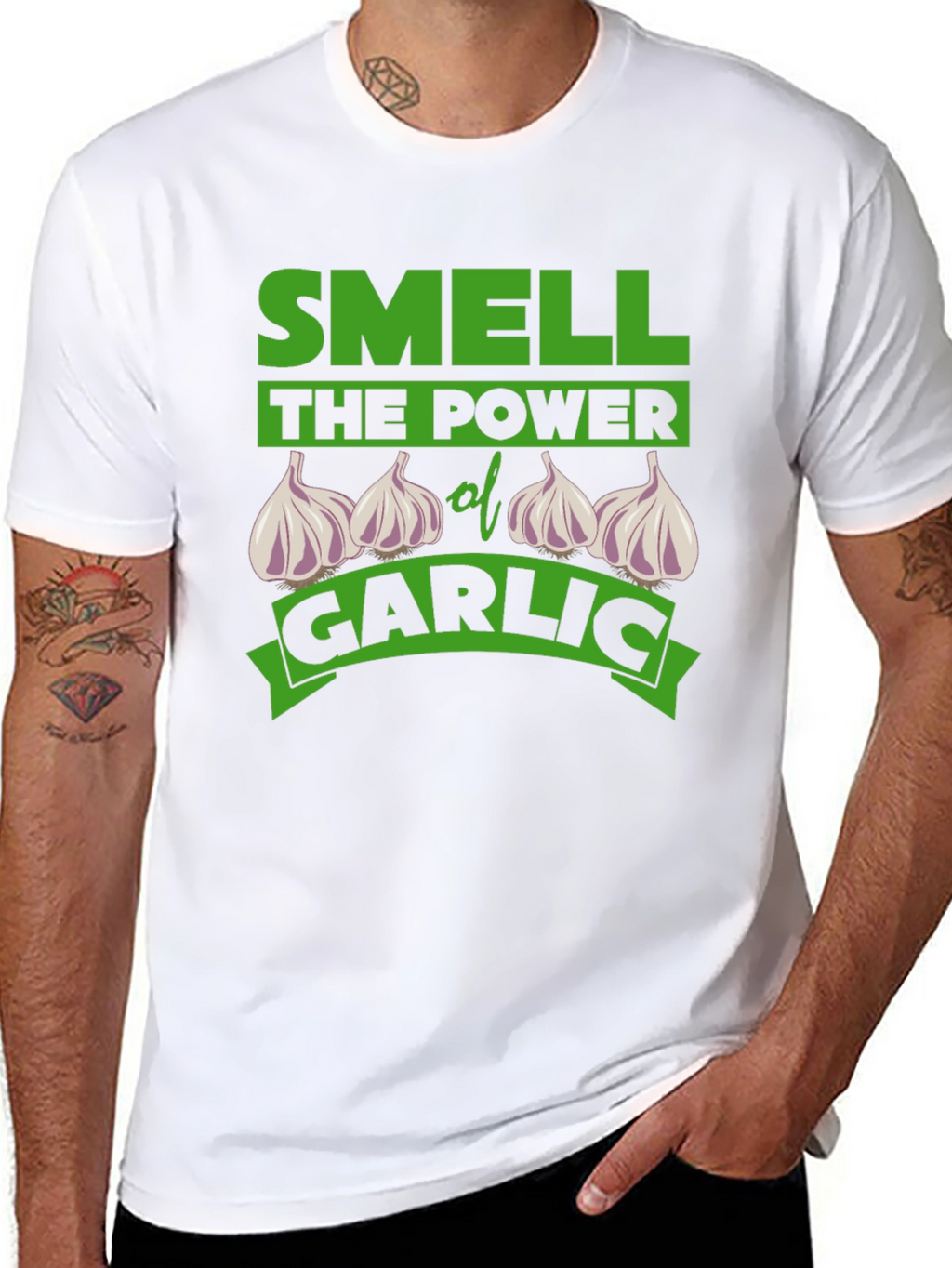 Smell the Power of Garlic Funny T-Shirt