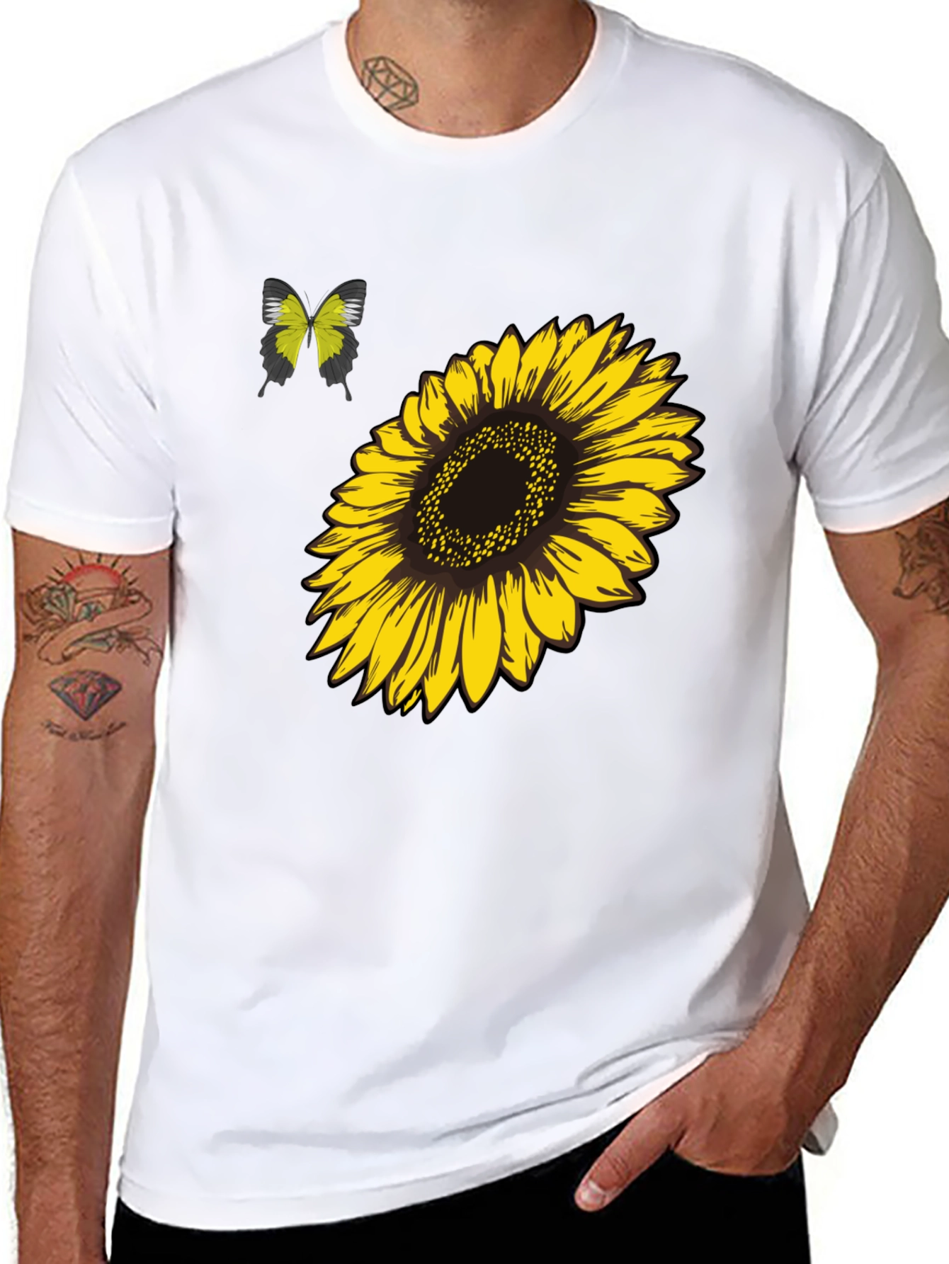 Sunflower & Butterfly Graphic Tee