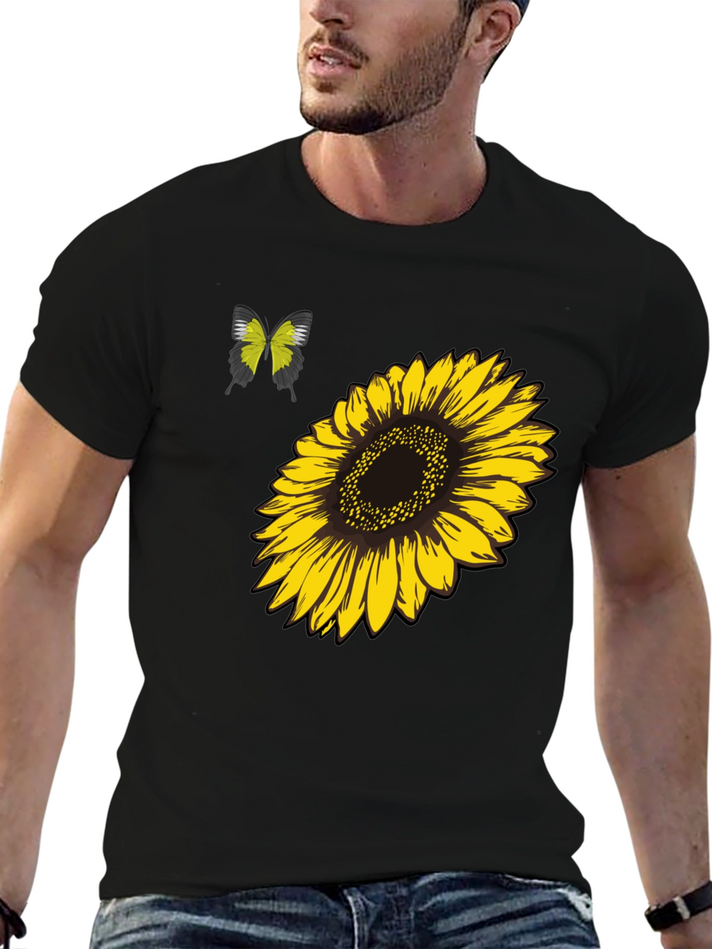 Sunflower & Butterfly Graphic Tee