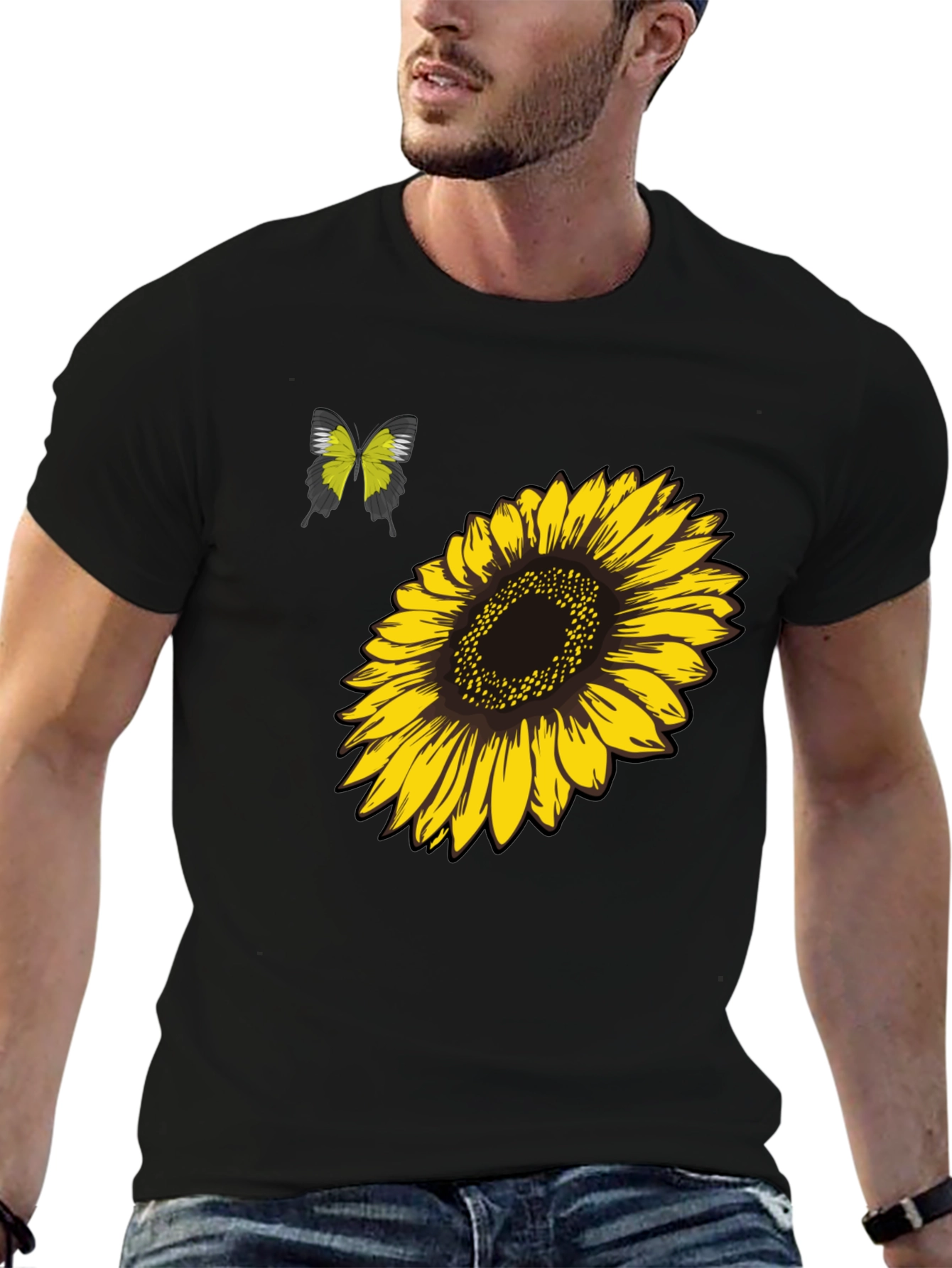 Sunflower & Butterfly Graphic Tee