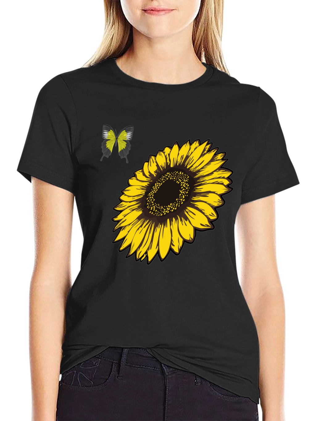 Sunflower & Butterfly Graphic Tee
