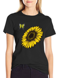 Sunflower & Butterfly Graphic Tee