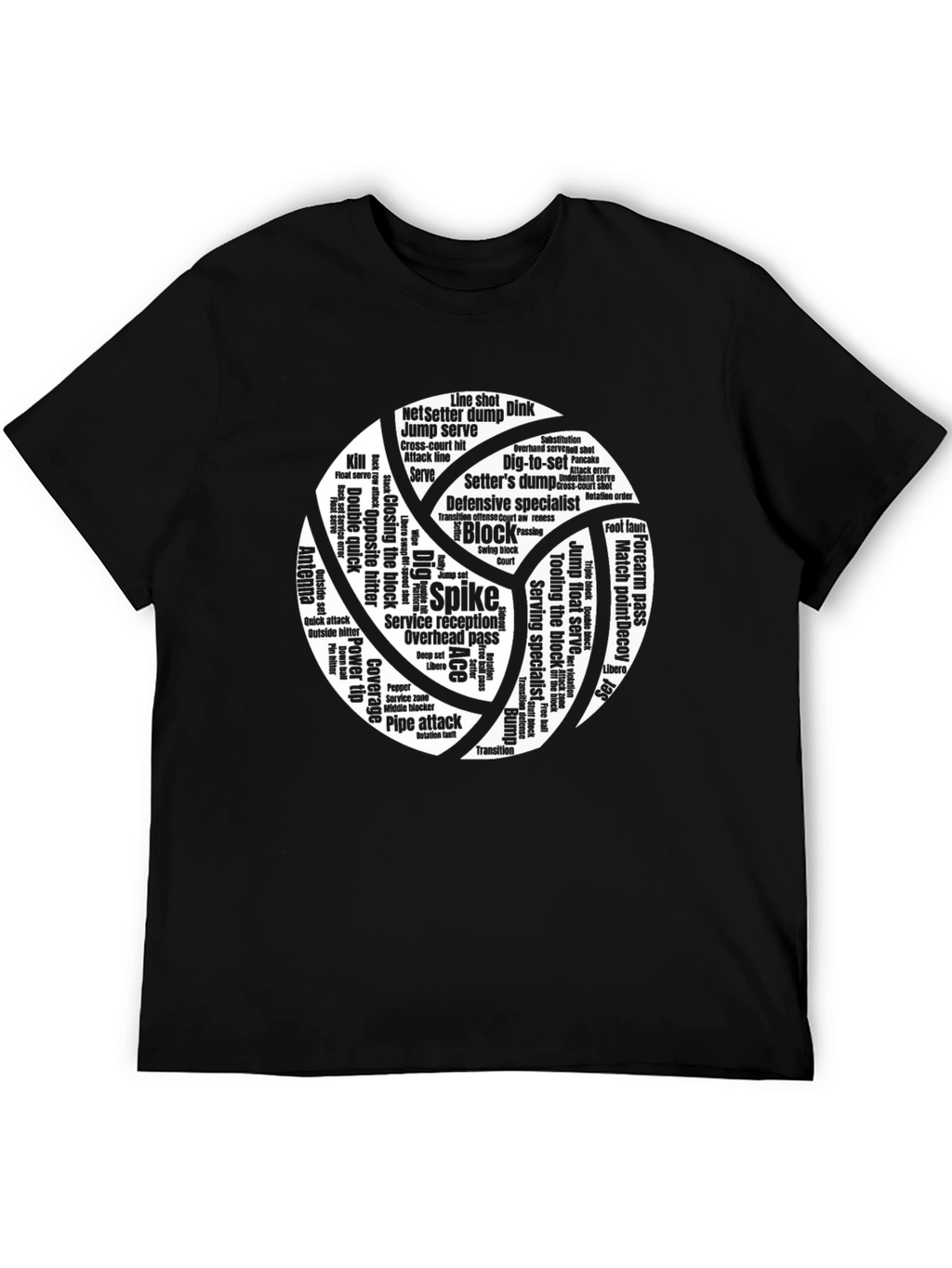 Volleyball Word Art Graphic T-Shirt