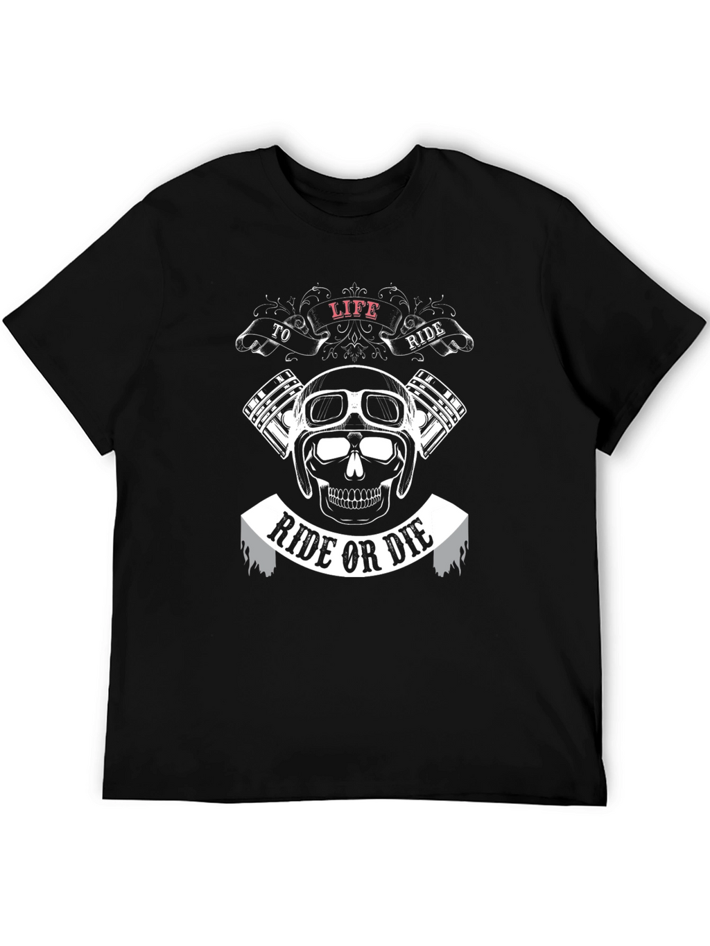 Ride or Die Motorcycle Graphic Black T-Shirt