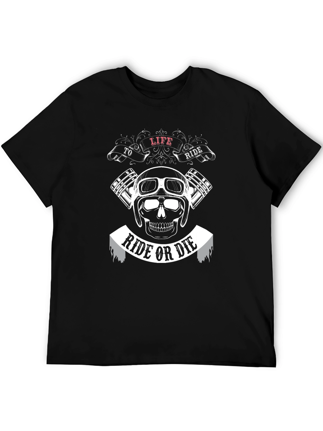 Ride or Die Motorcycle Graphic Black T-Shirt