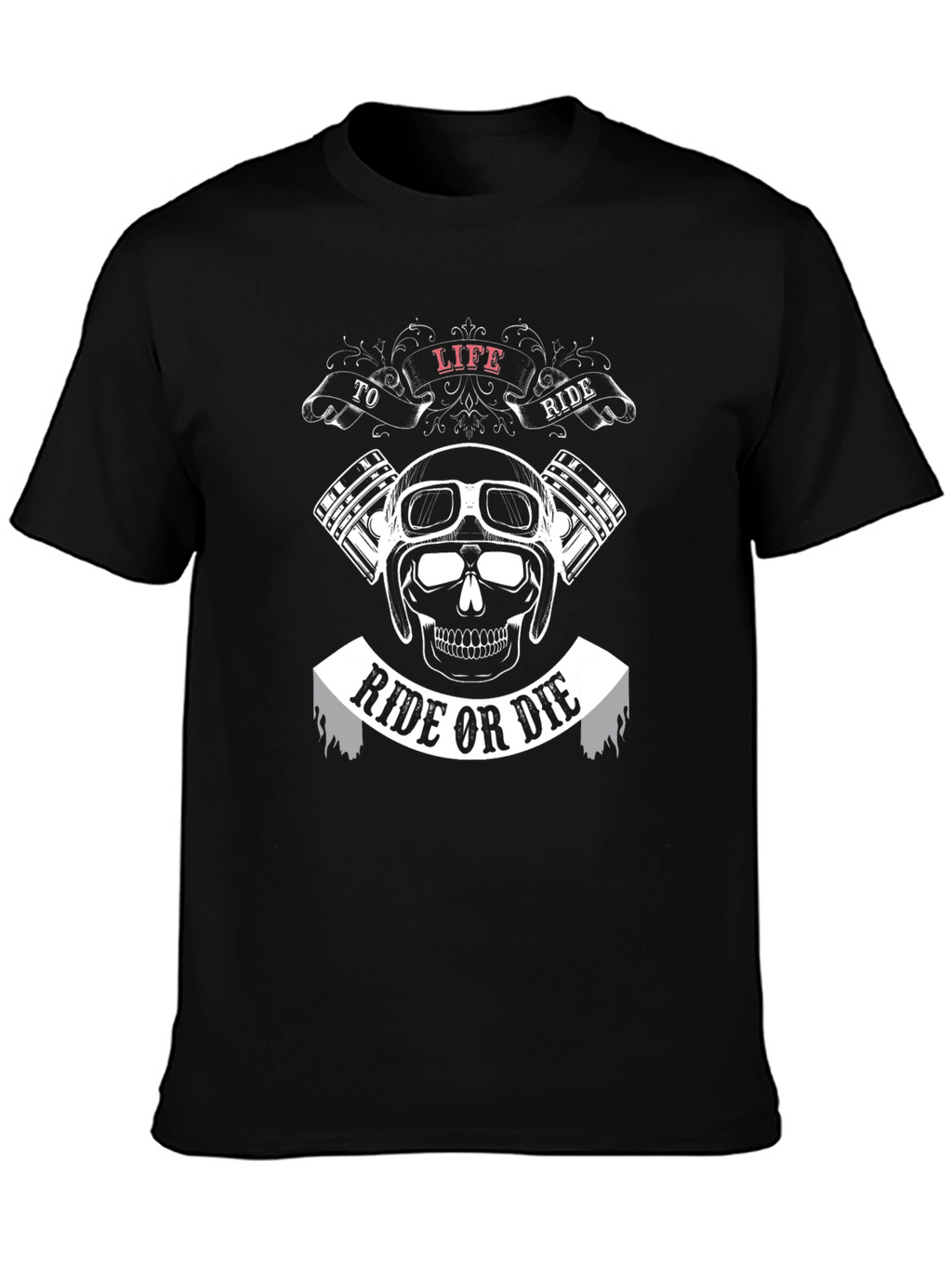 Ride or Die Motorcycle Graphic Black T-Shirt