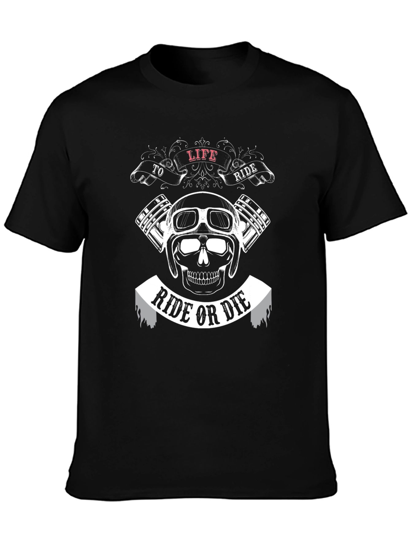 Ride or Die Motorcycle Graphic Black T-Shirt