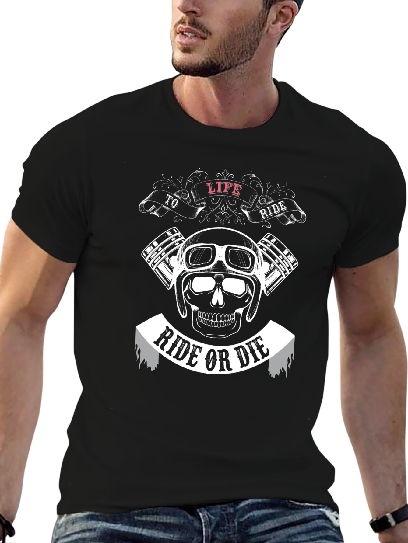 Ride or Die Motorcycle Graphic Black T-Shirt