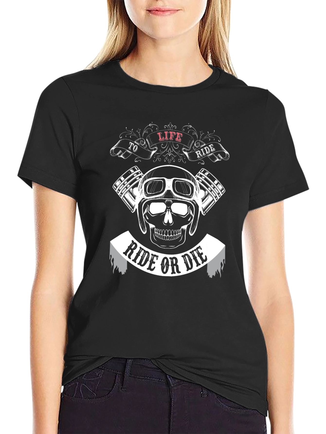 Ride or Die Motorcycle Graphic Black T-Shirt