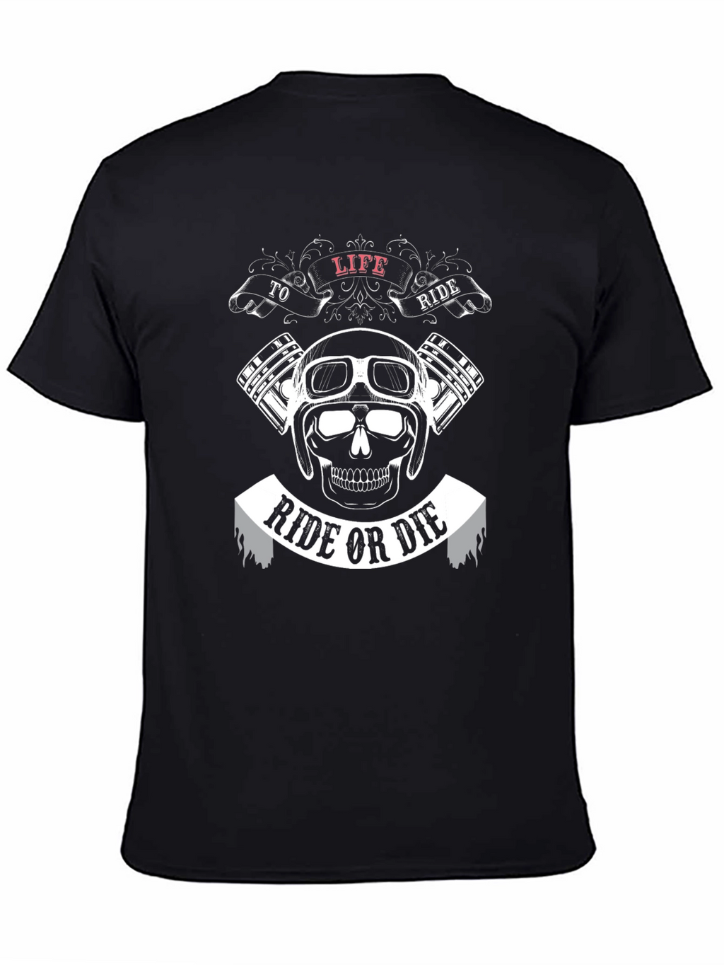 Ride or Die Motorcycle Graphic Black T-Shirt