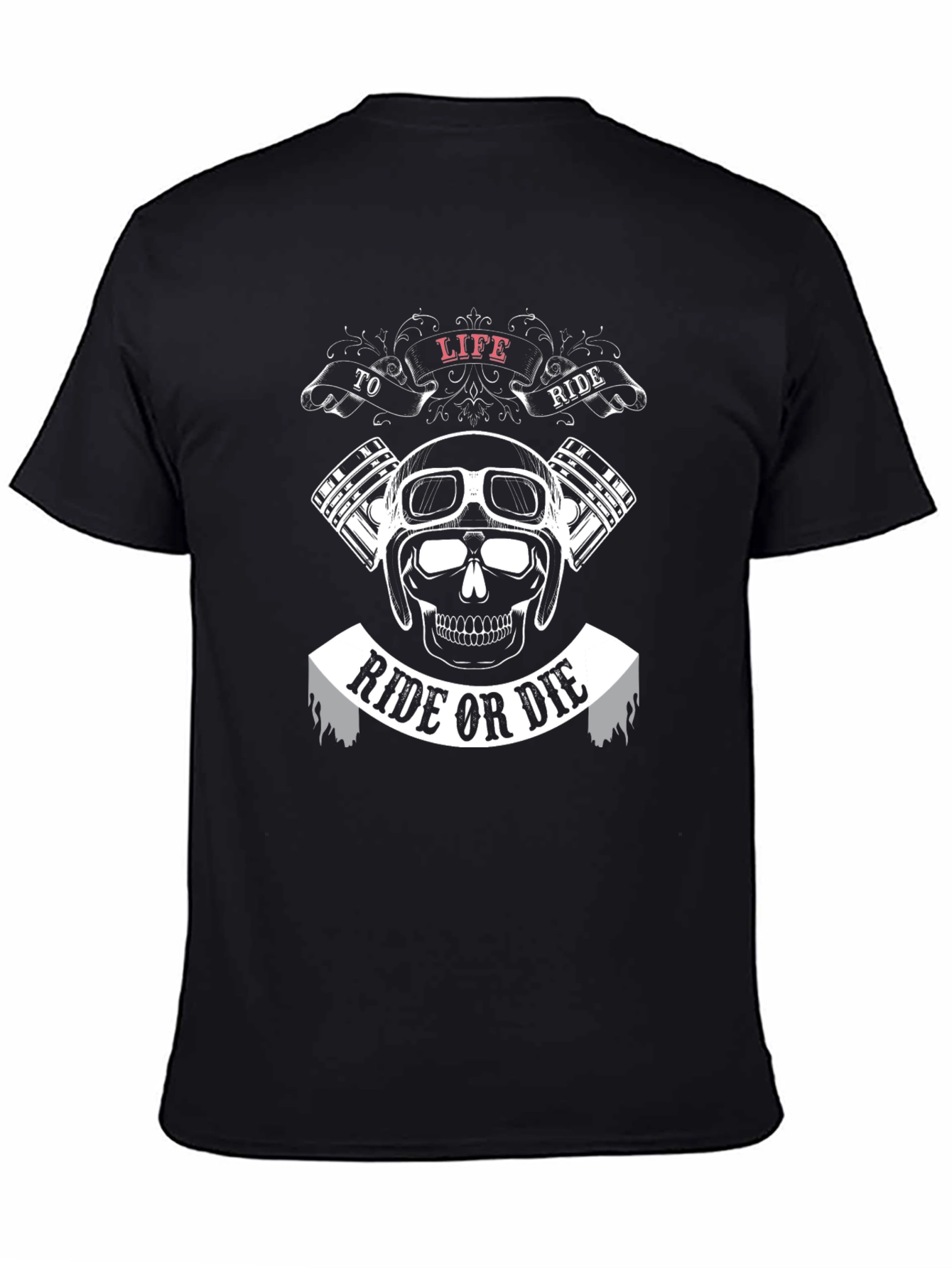 Ride or Die Motorcycle Graphic Black T-Shirt