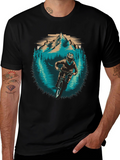Mountain Biker Graphic Tee - Nature Adventure Shirt