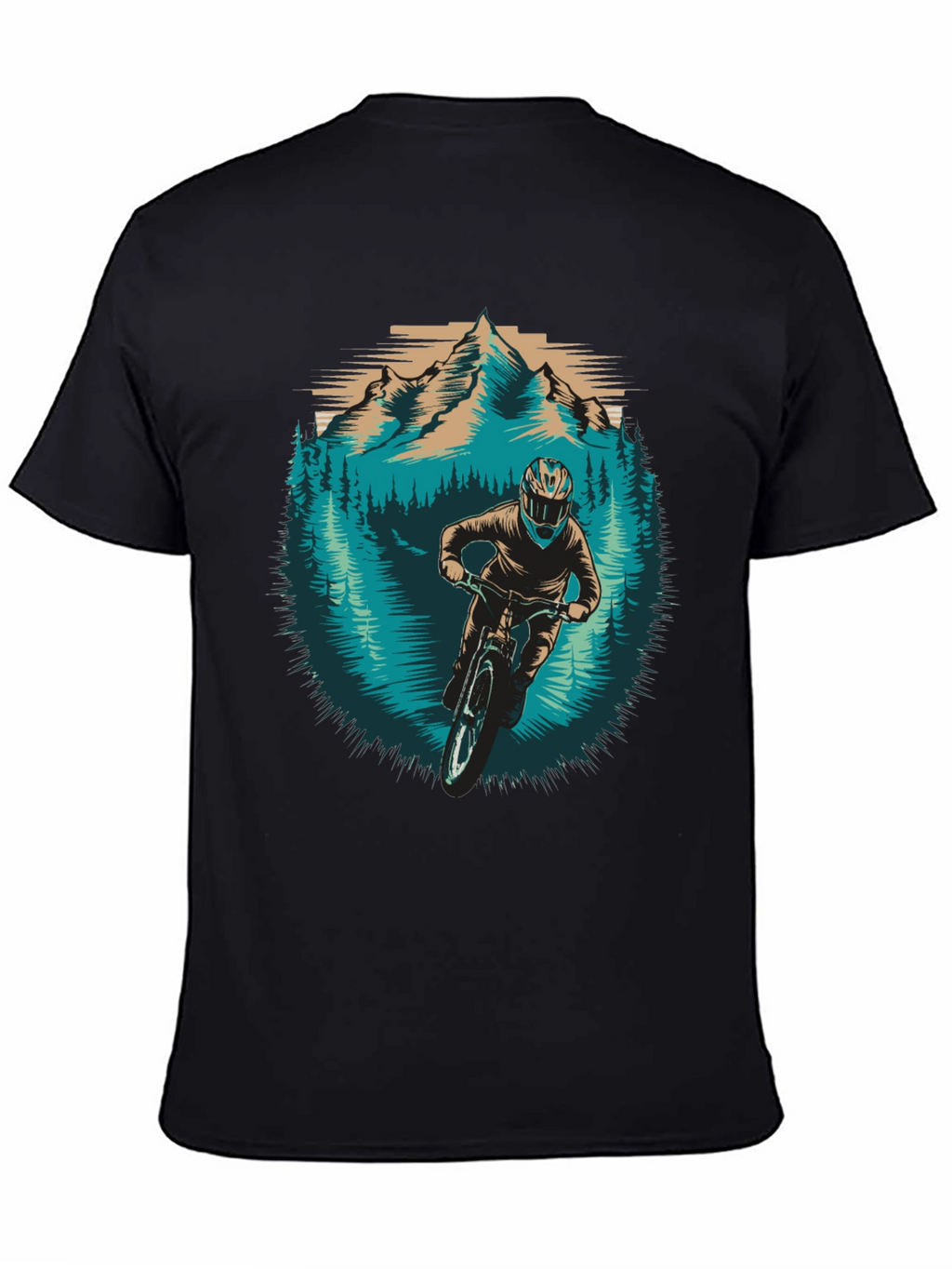 Mountain Biker Graphic Tee - Nature Adventure Shirt