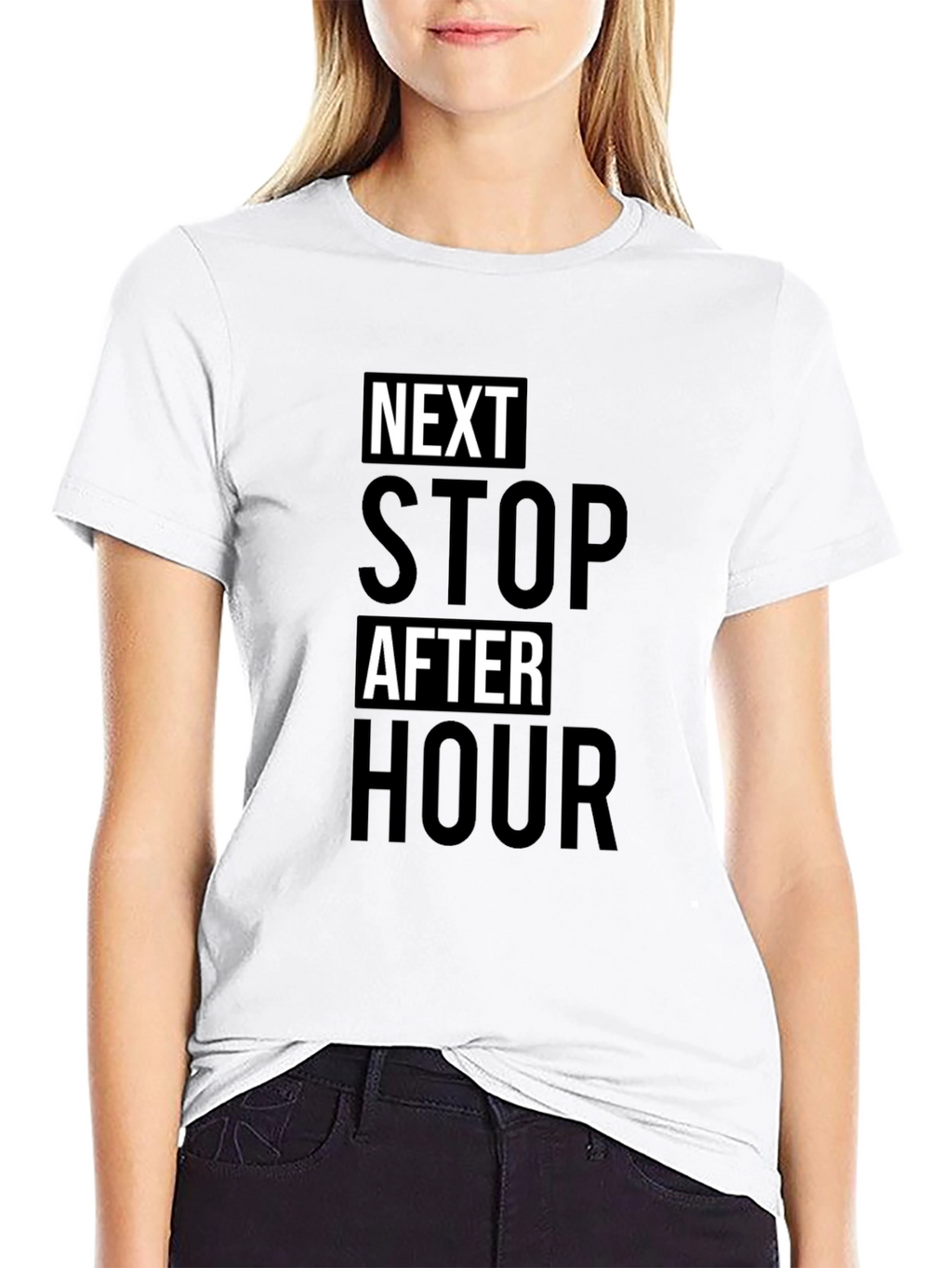 Next Stop After Hour Black T-Shirt