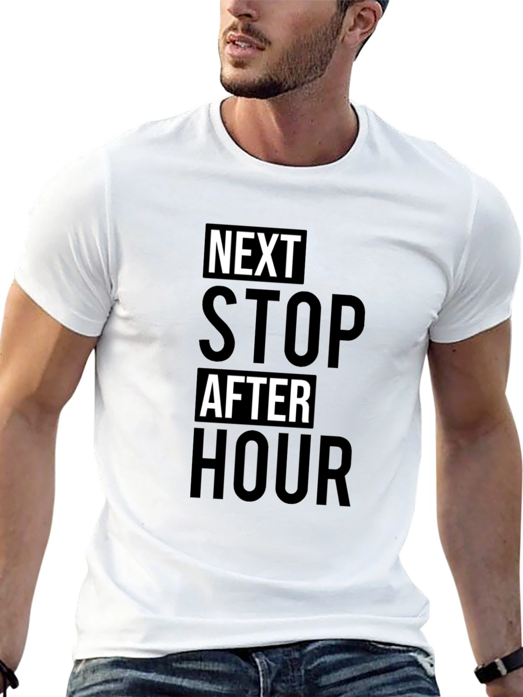 Next Stop After Hour Black T-Shirt