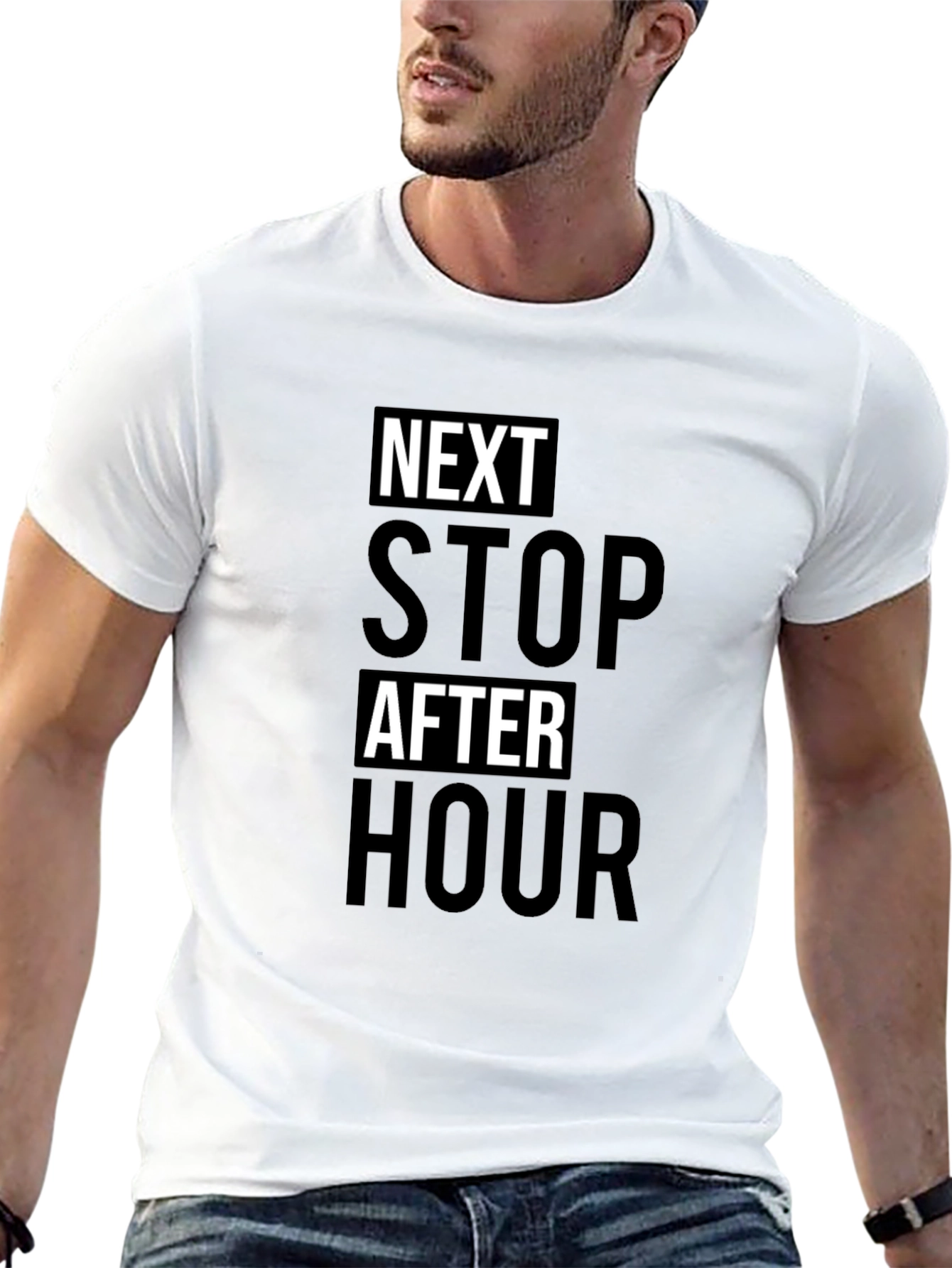Next Stop After Hour Black T-Shirt
