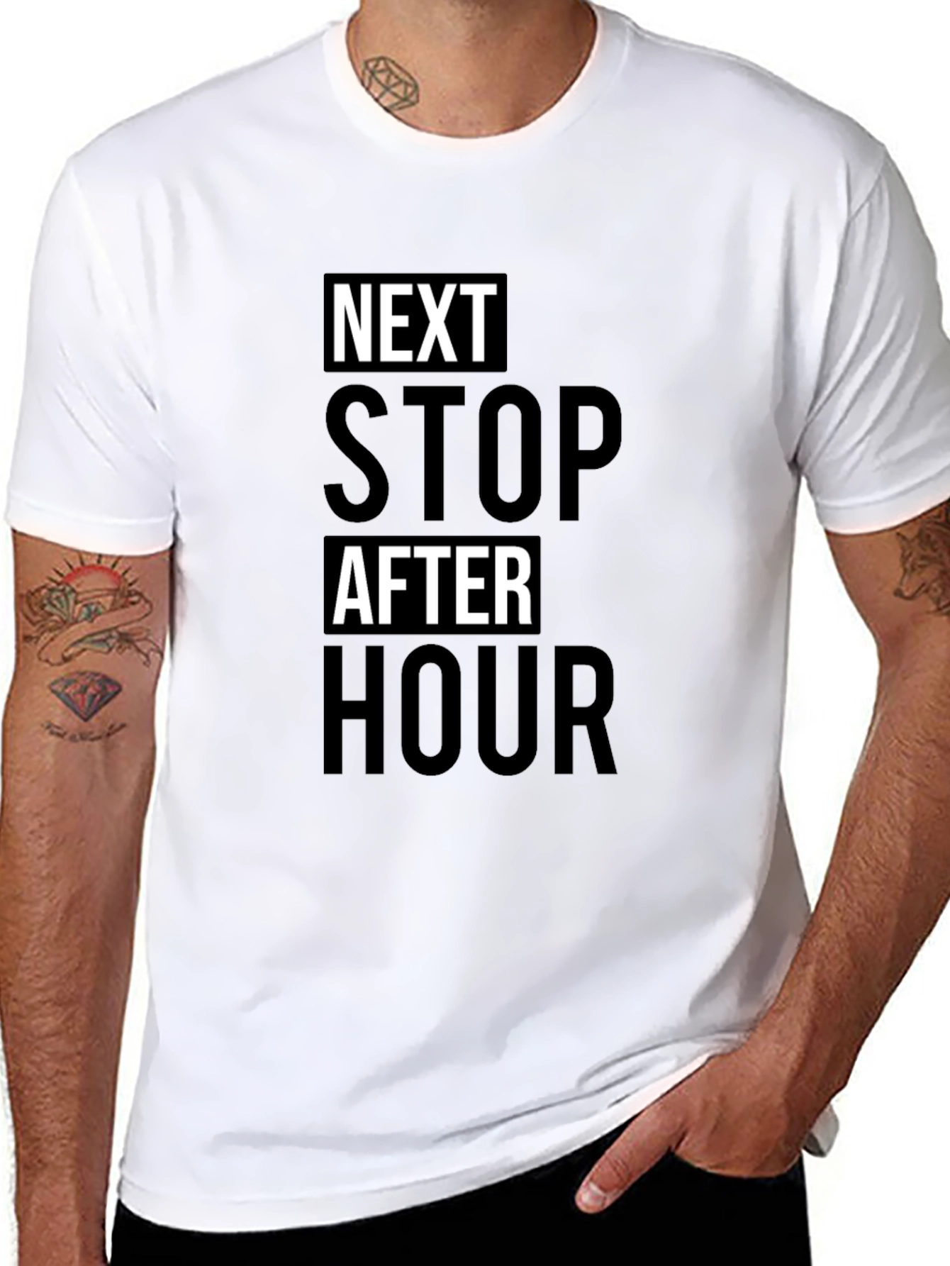 Next Stop After Hour Black T-Shirt