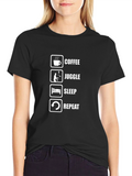 Coffee Juggle Sleep Repeat Black Graphic Tee