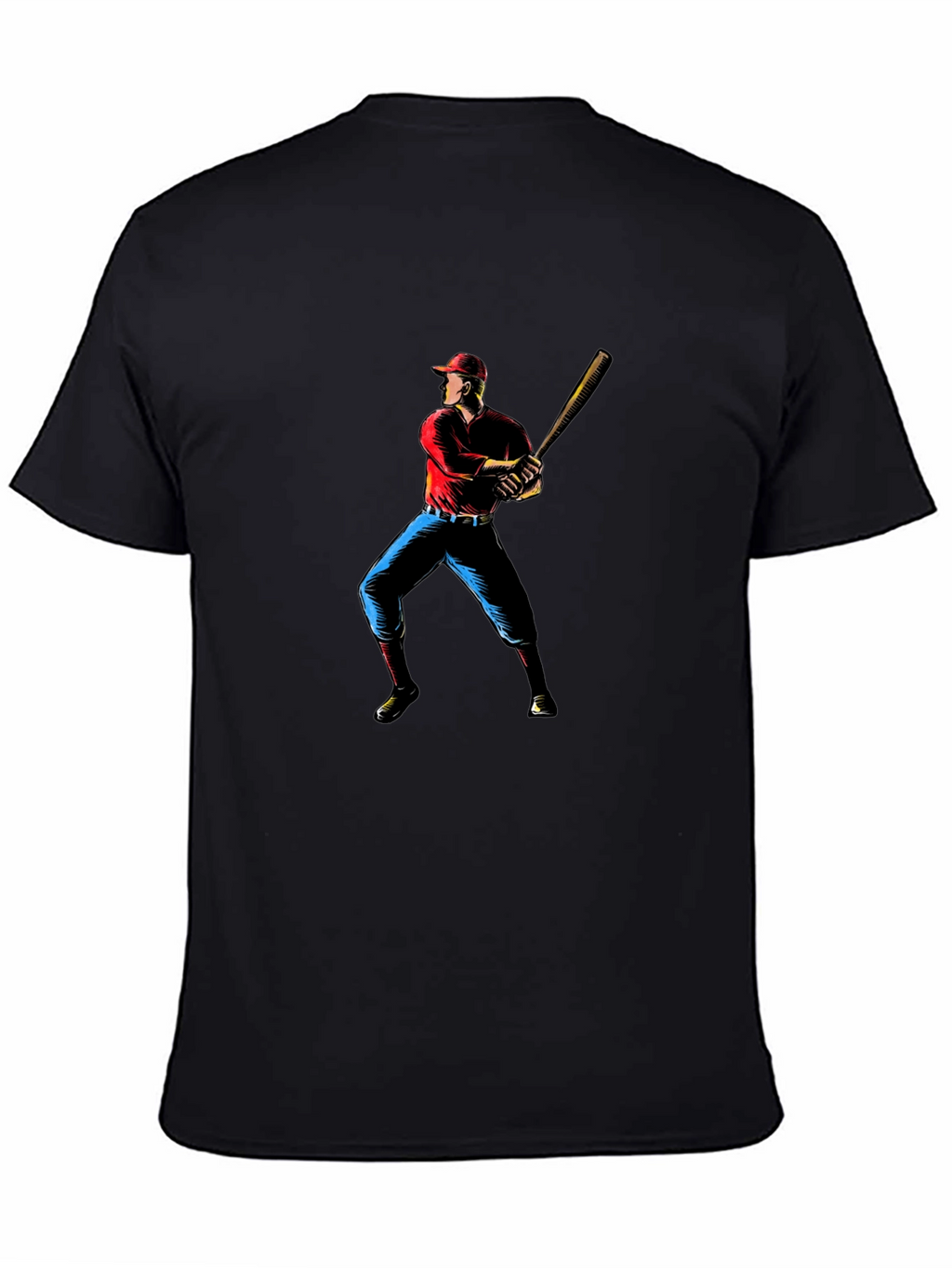 Baseball Player Graphic Black T-Shirt