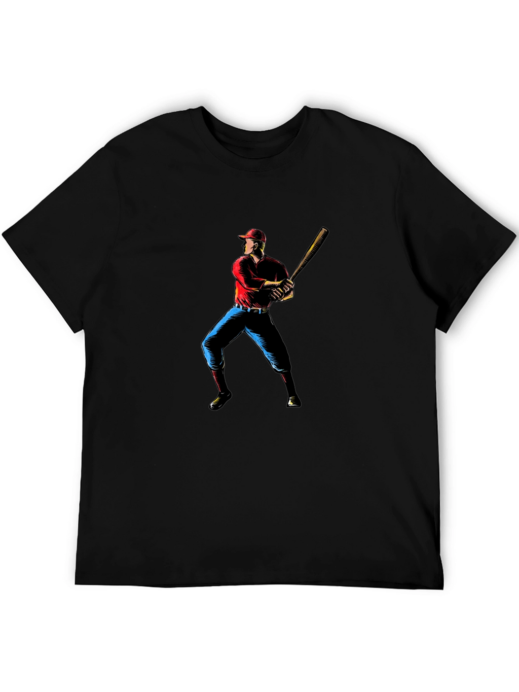 Baseball Player Graphic Black T-Shirt