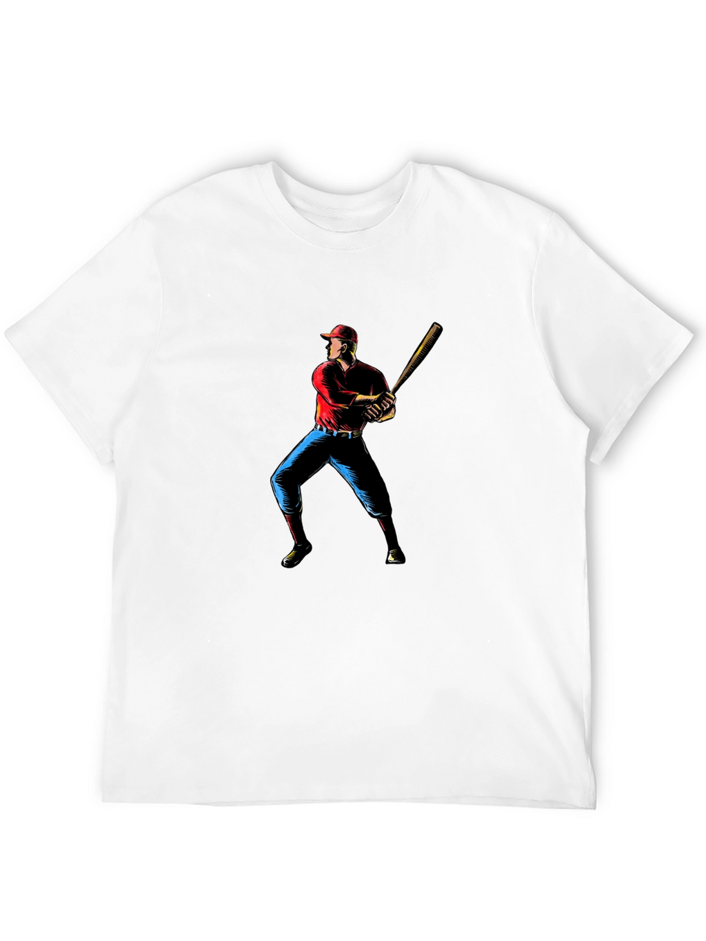 Baseball Player Graphic Black T-Shirt