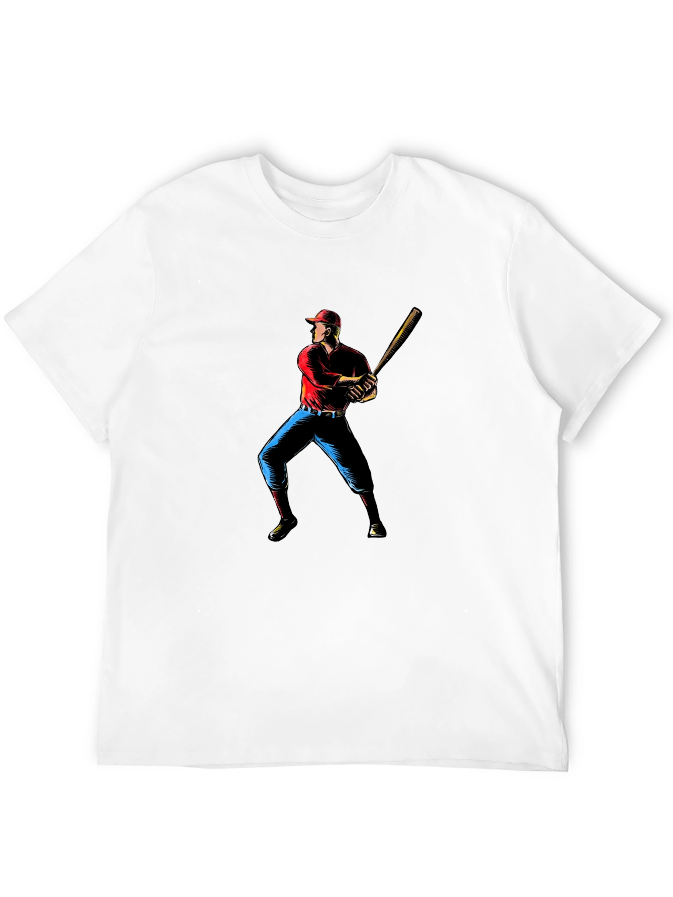 Baseball Player Graphic Black T-Shirt