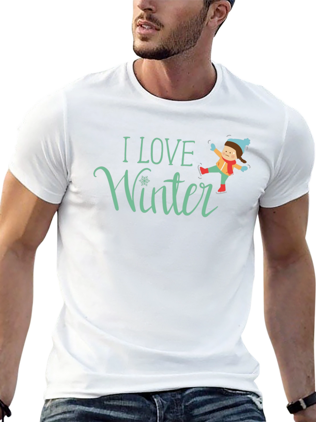 I Love Winter T-Shirt - Black Graphic Tee