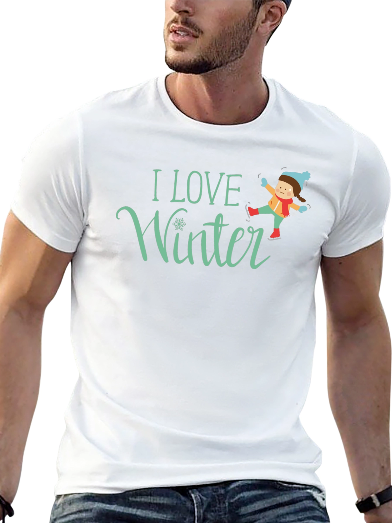 I Love Winter T-Shirt - Black Graphic Tee