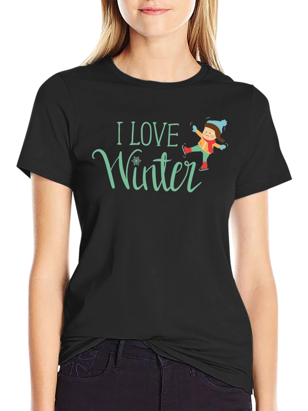 I Love Winter T-Shirt - Black Graphic Tee