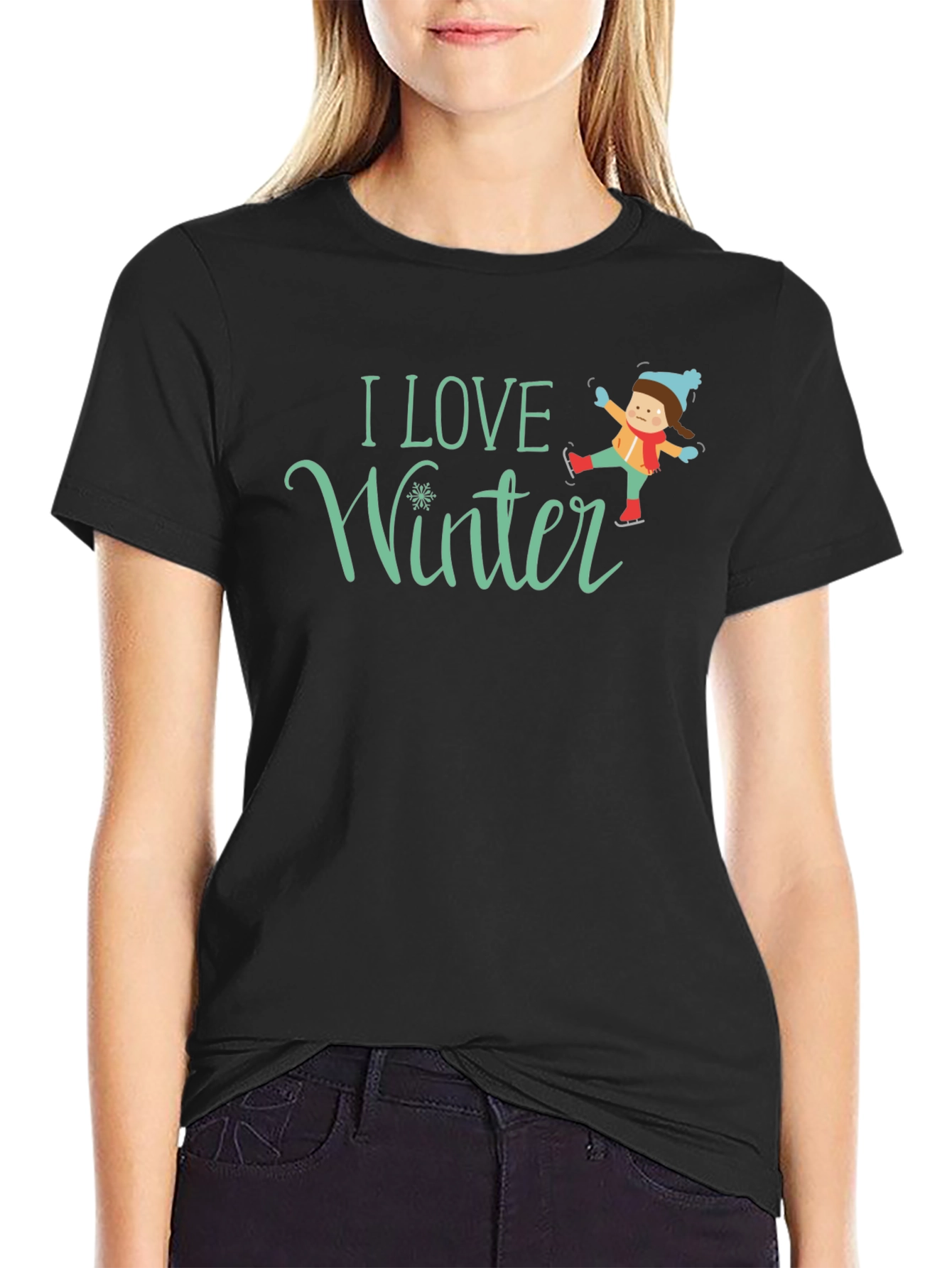 I Love Winter T-Shirt - Black Graphic Tee