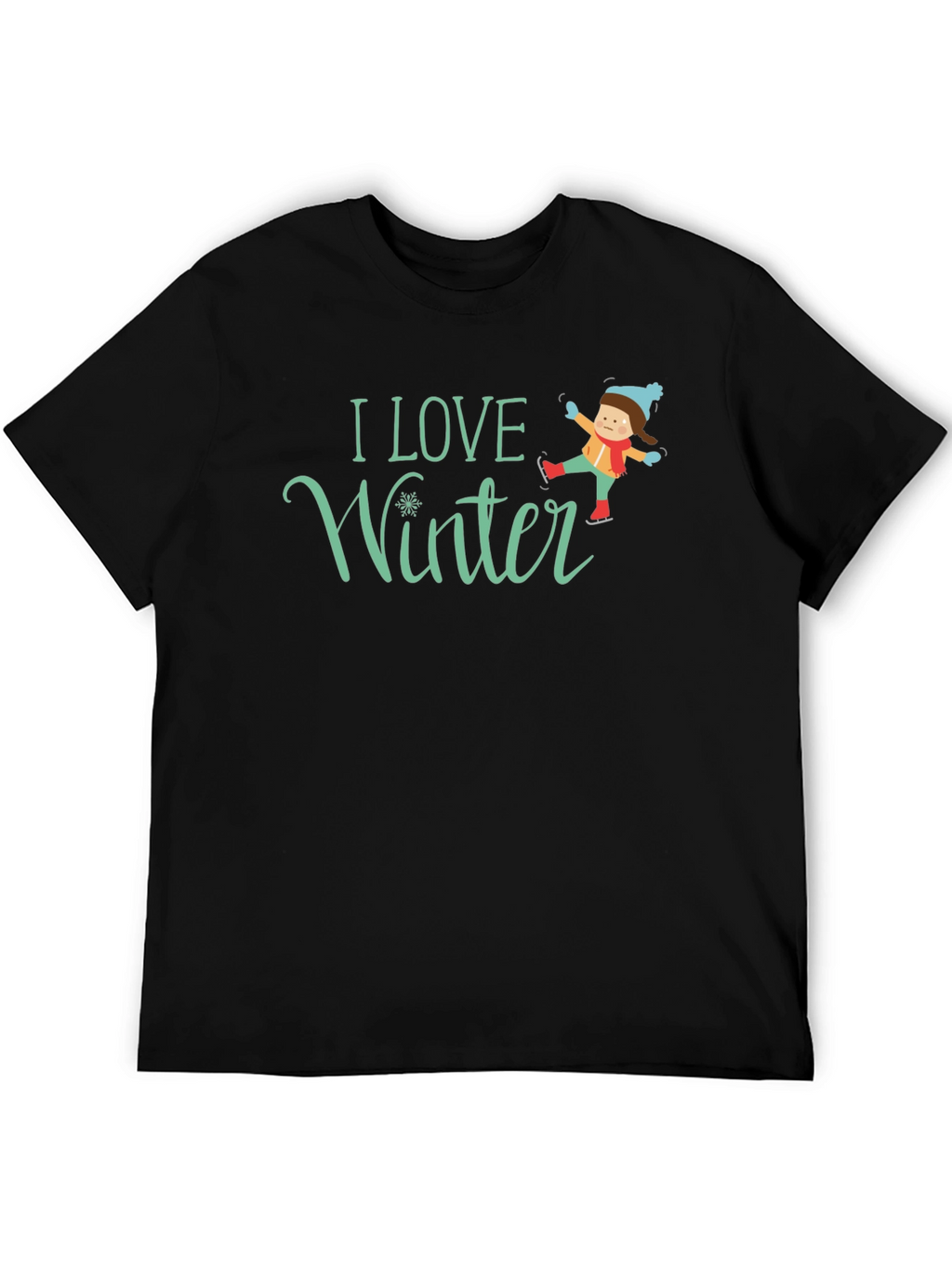 I Love Winter T-Shirt - Black Graphic Tee