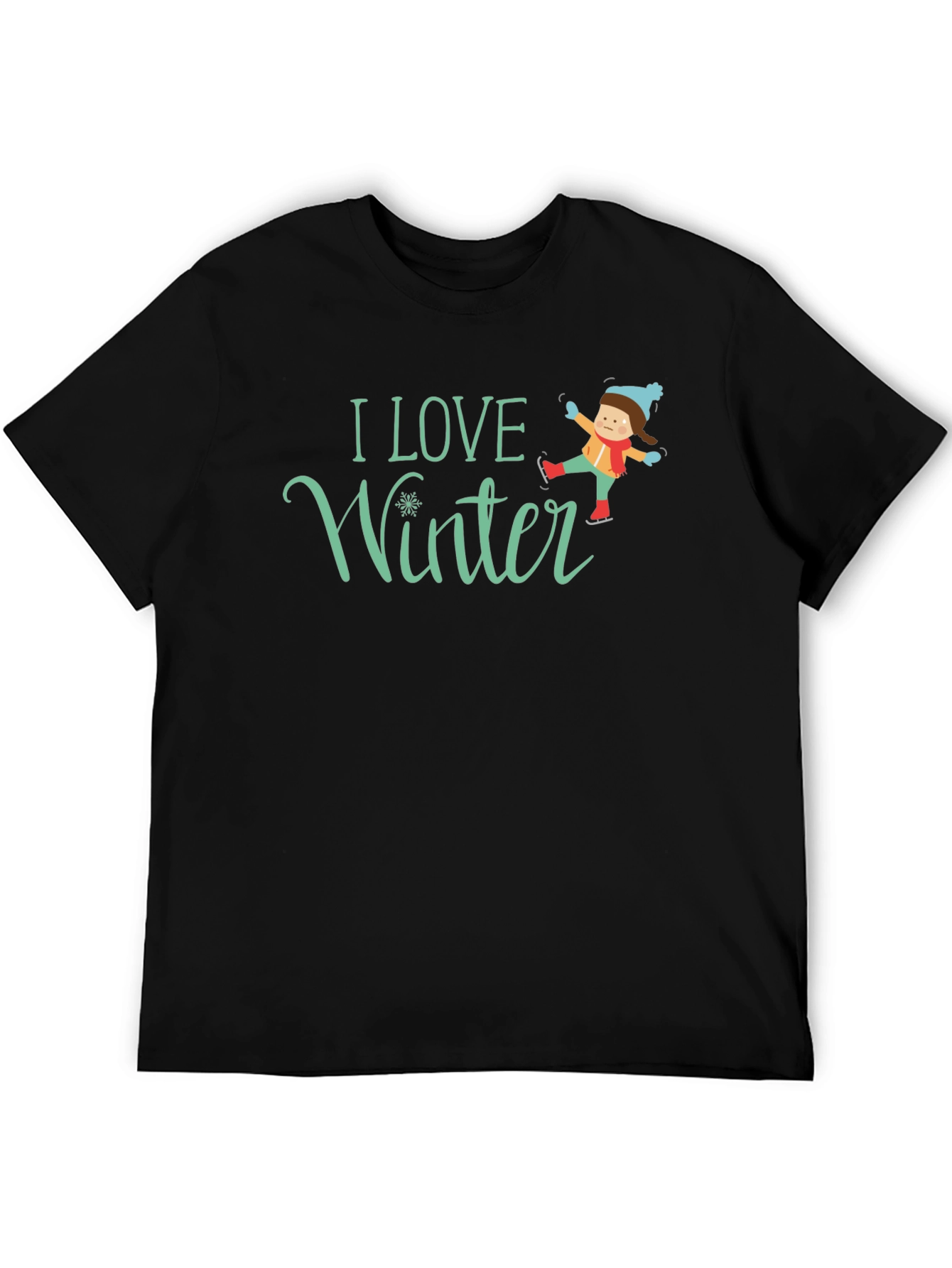 I Love Winter T-Shirt - Black Graphic Tee